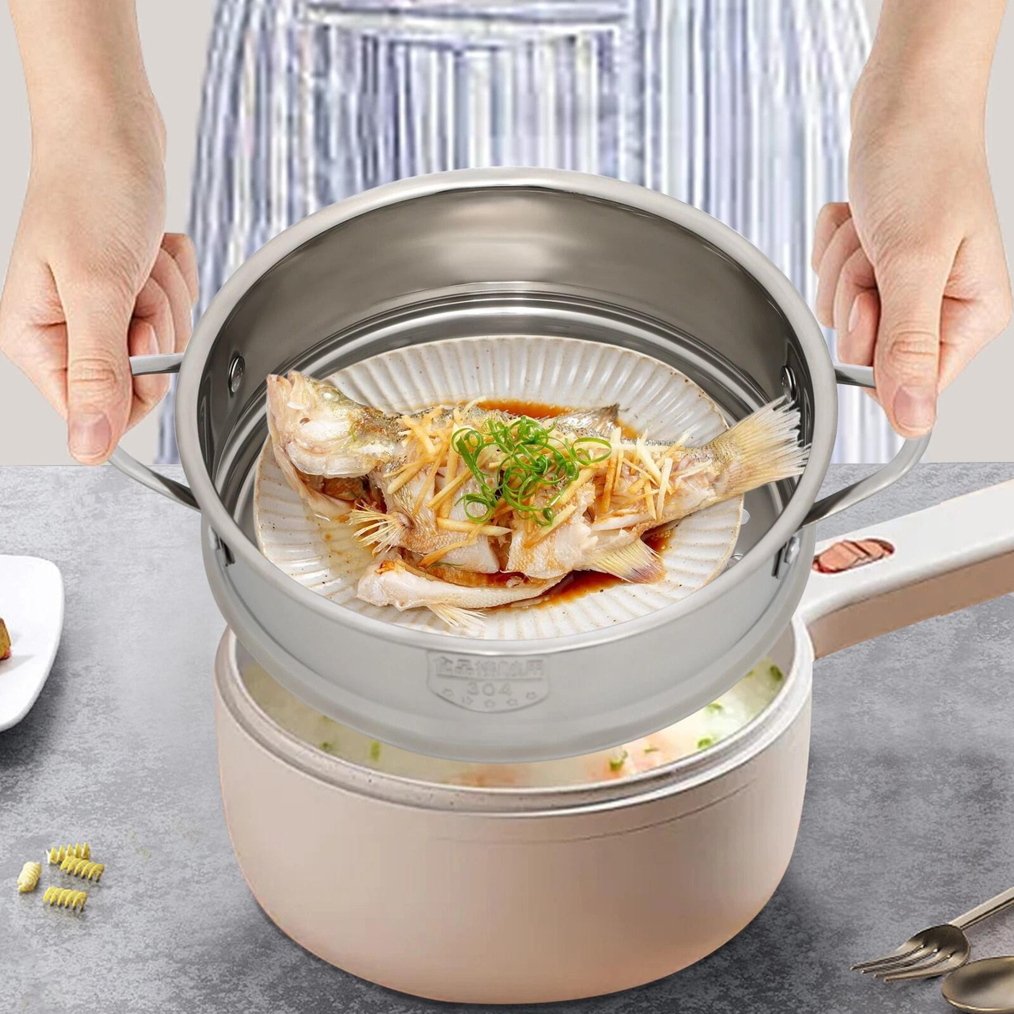 premium tier stainless steel steamer for meat & vegetables durable kitchen cookware