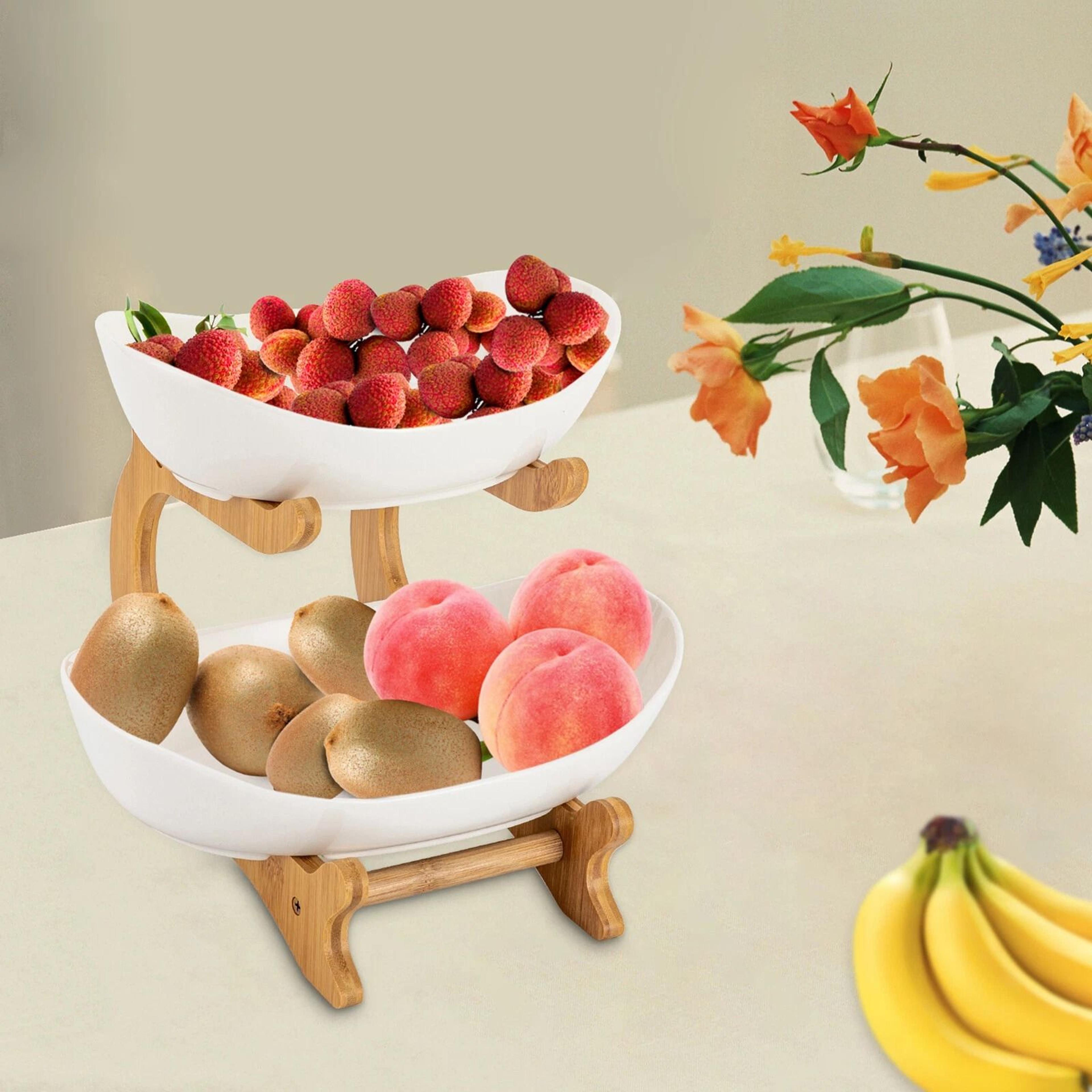 premium tier fruit basket kitchen counter organizer & fruit bowl