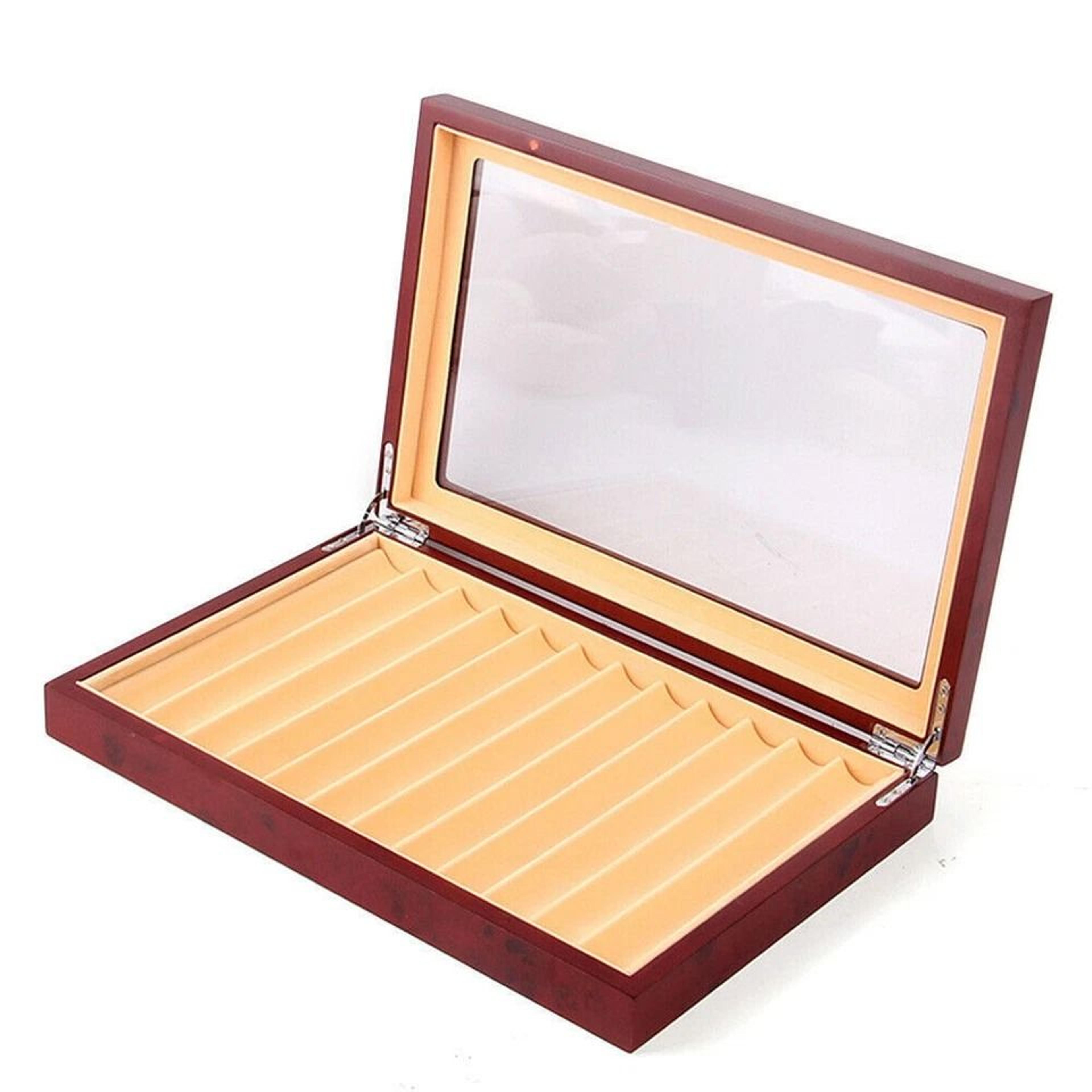 premium slot wood fountain pen display case collector box organizer