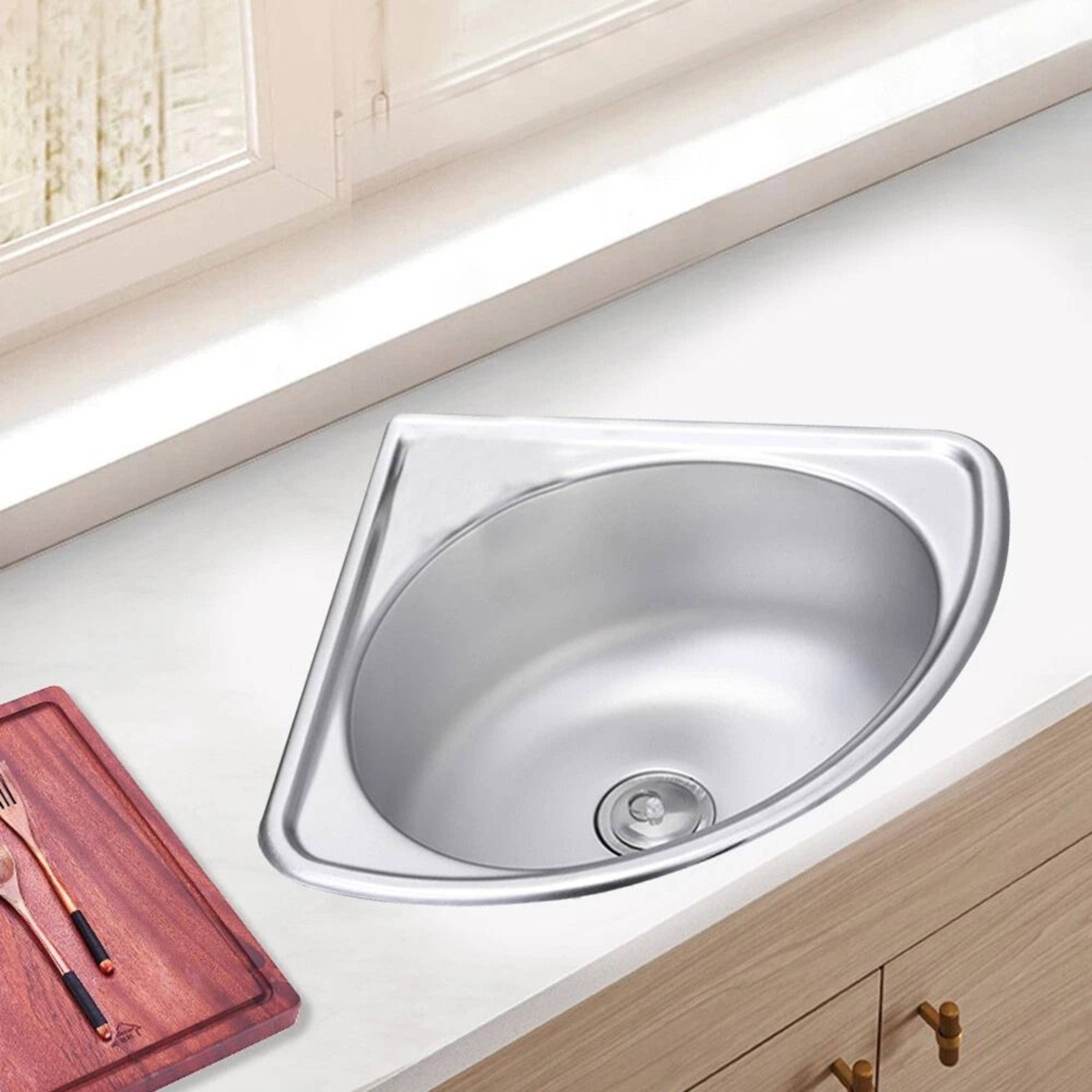 modern space saving stainless steel corner wash basin wall mounted bathroom sink