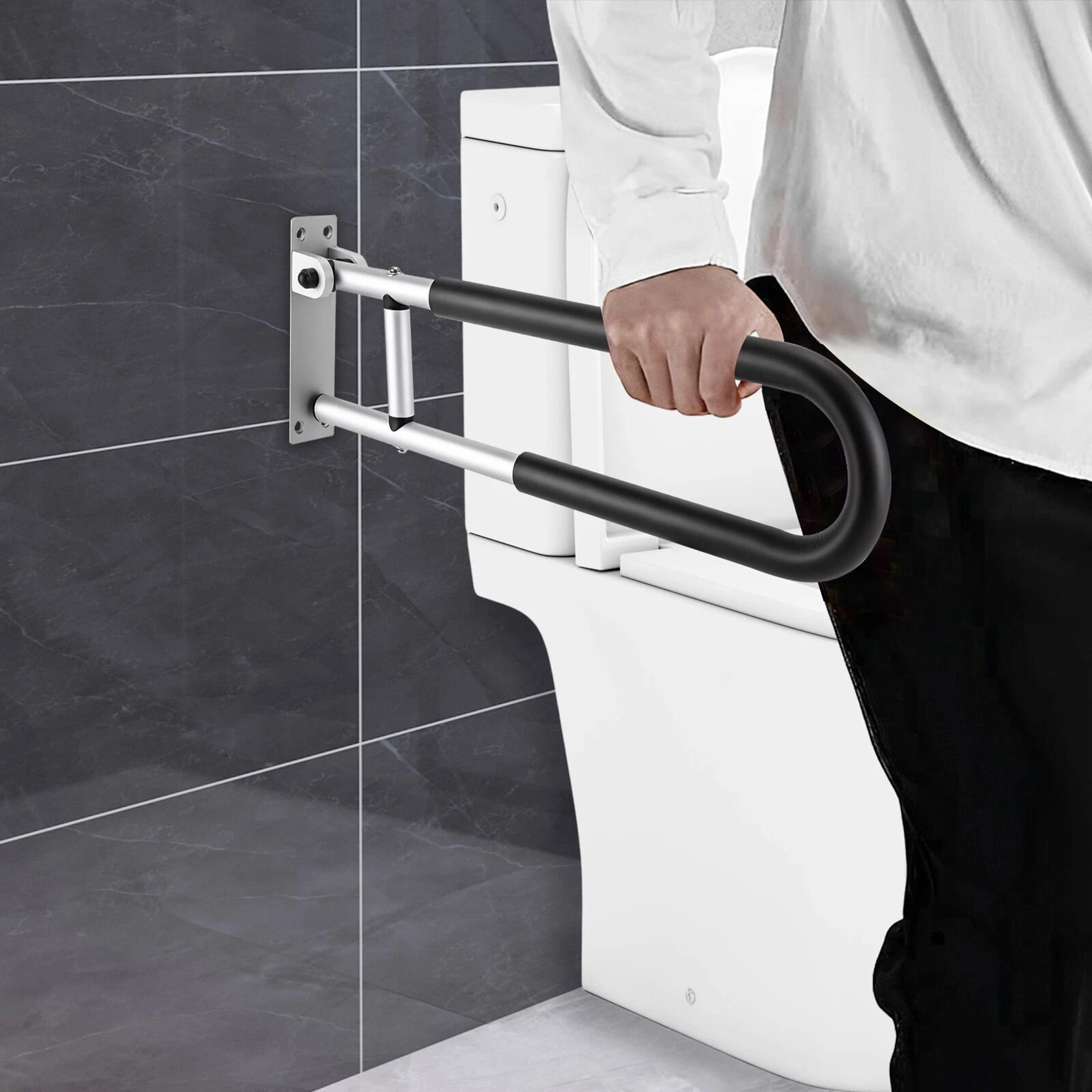 premium toilet safety rail & bathroom safety grab bar for seniors, elderly & disabled