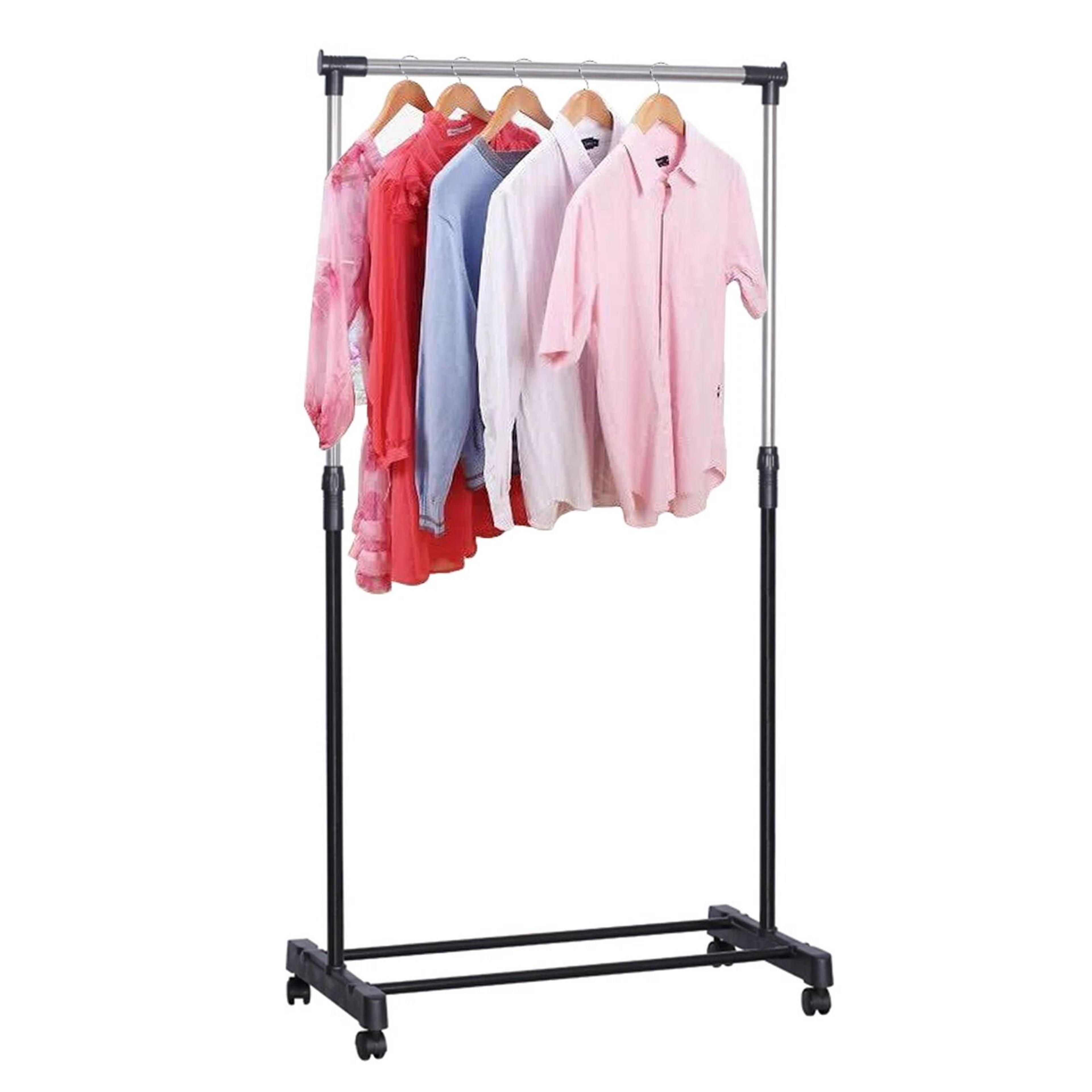 adjustable laundry drying rack stand with brake roller indoor & outdoor clothes hanger