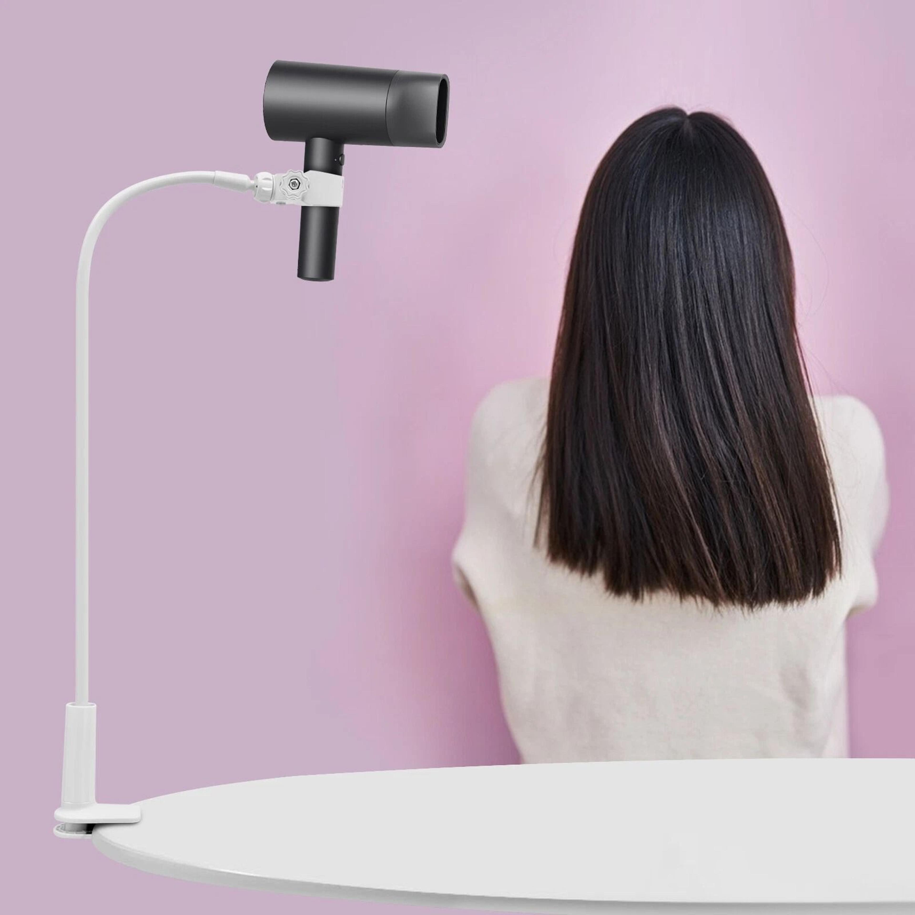 rotating hands-free hair dryer stand for home styling