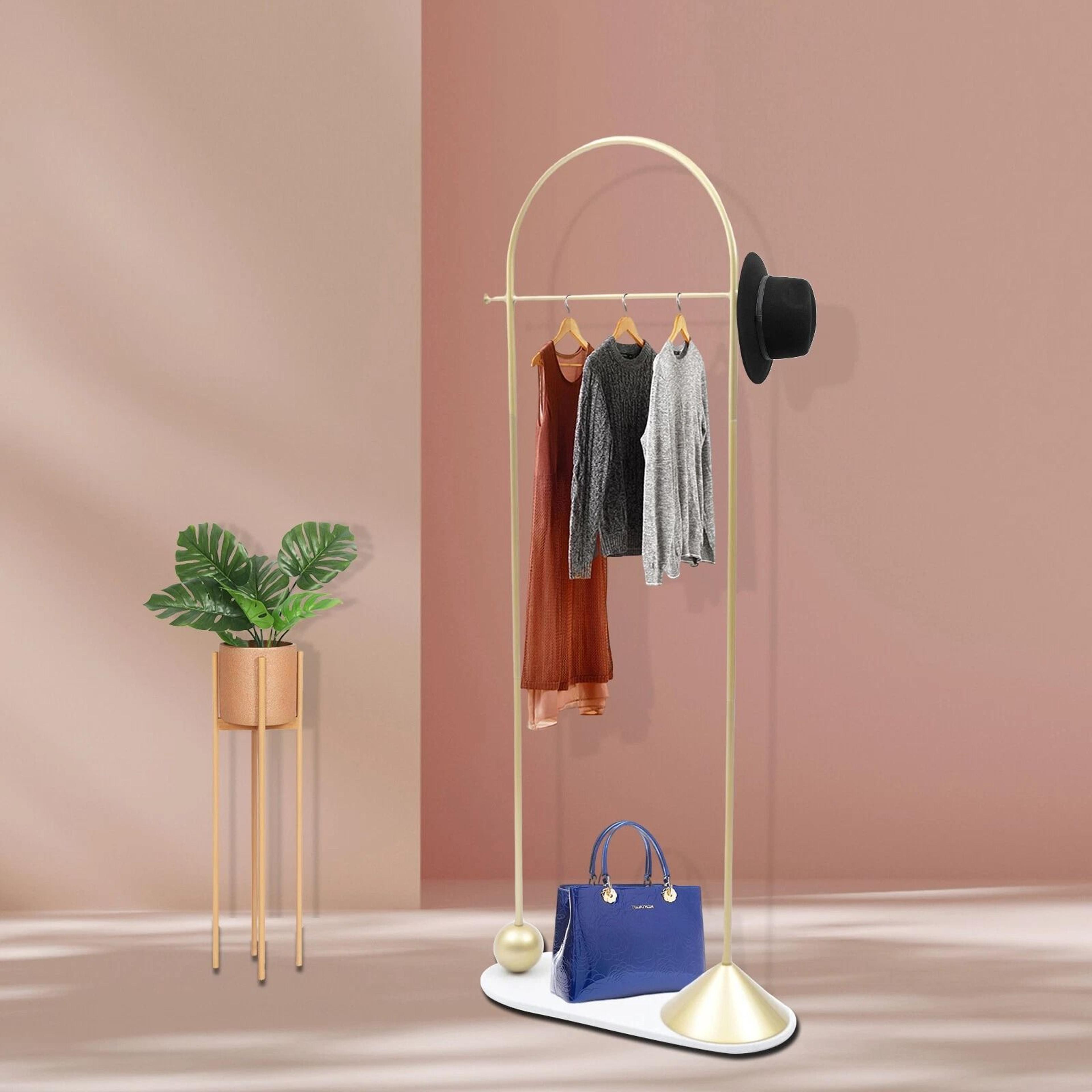 gold clothing rack portable heavy duty modern clothes organizer