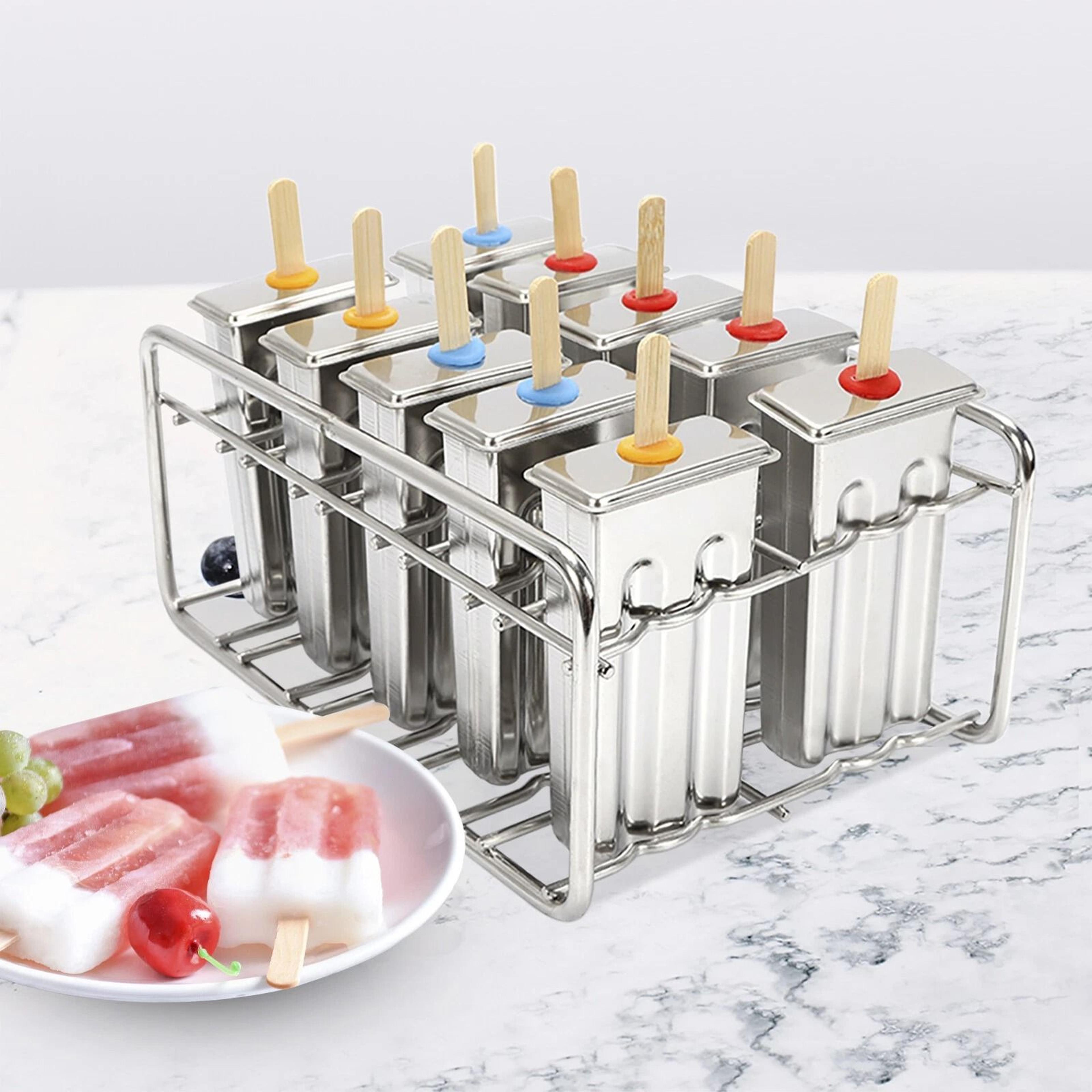 stainless steel popsicle molds set diy ice pop molds for homemade frozen treats