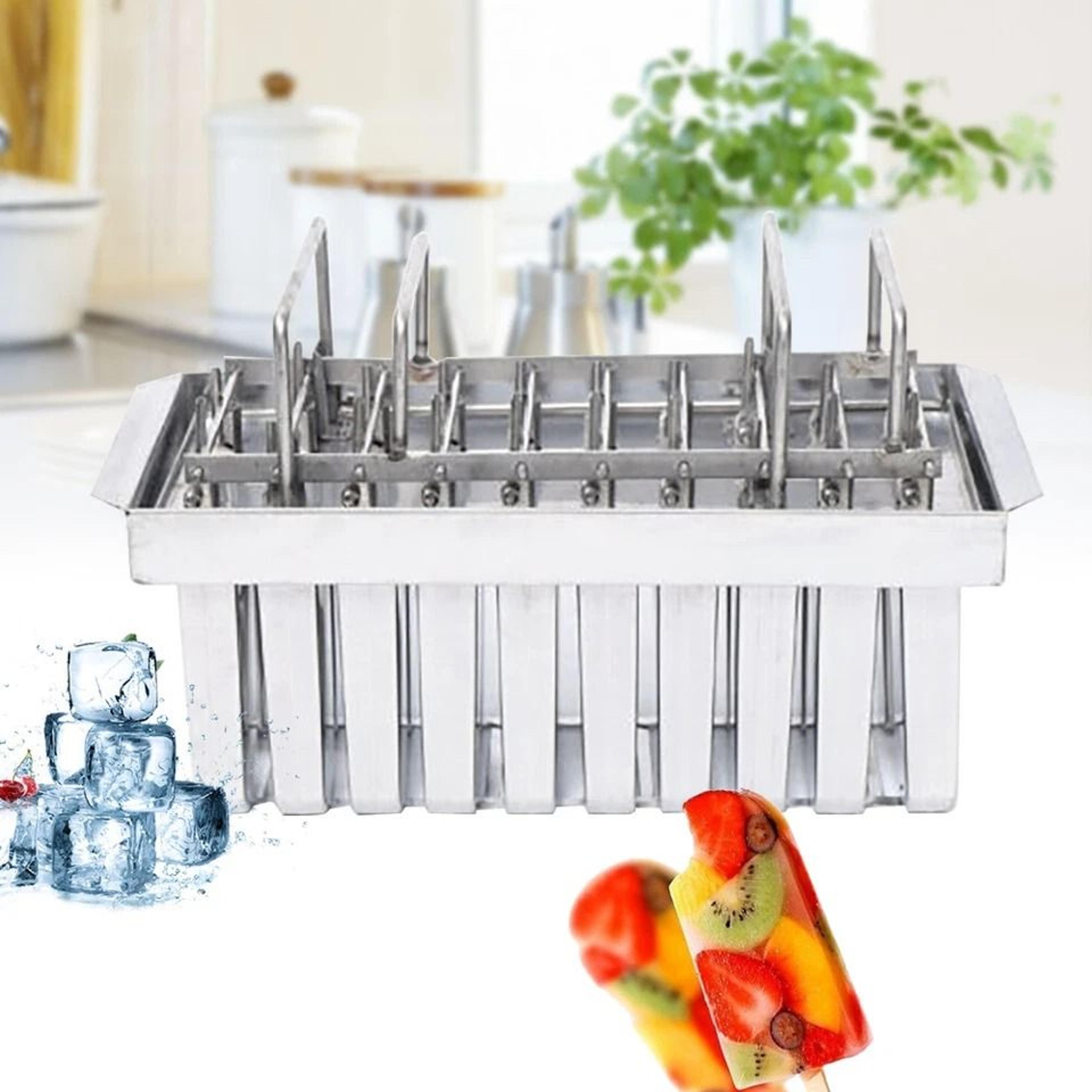 stainless steel popsicle molds & ice cream pop maker set with ice pop stick holders