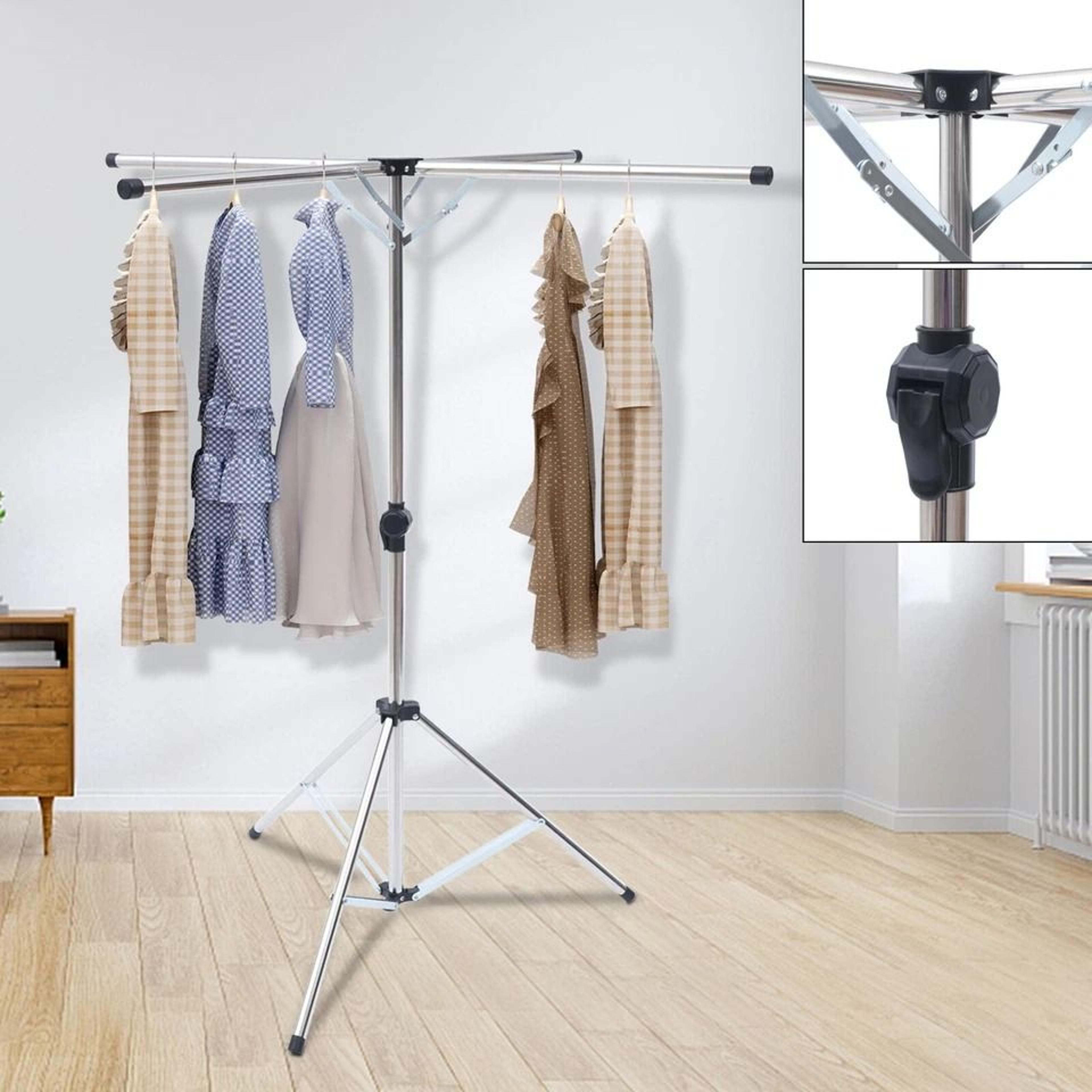 portable tripod clothes drying rack foldable steel laundry stand