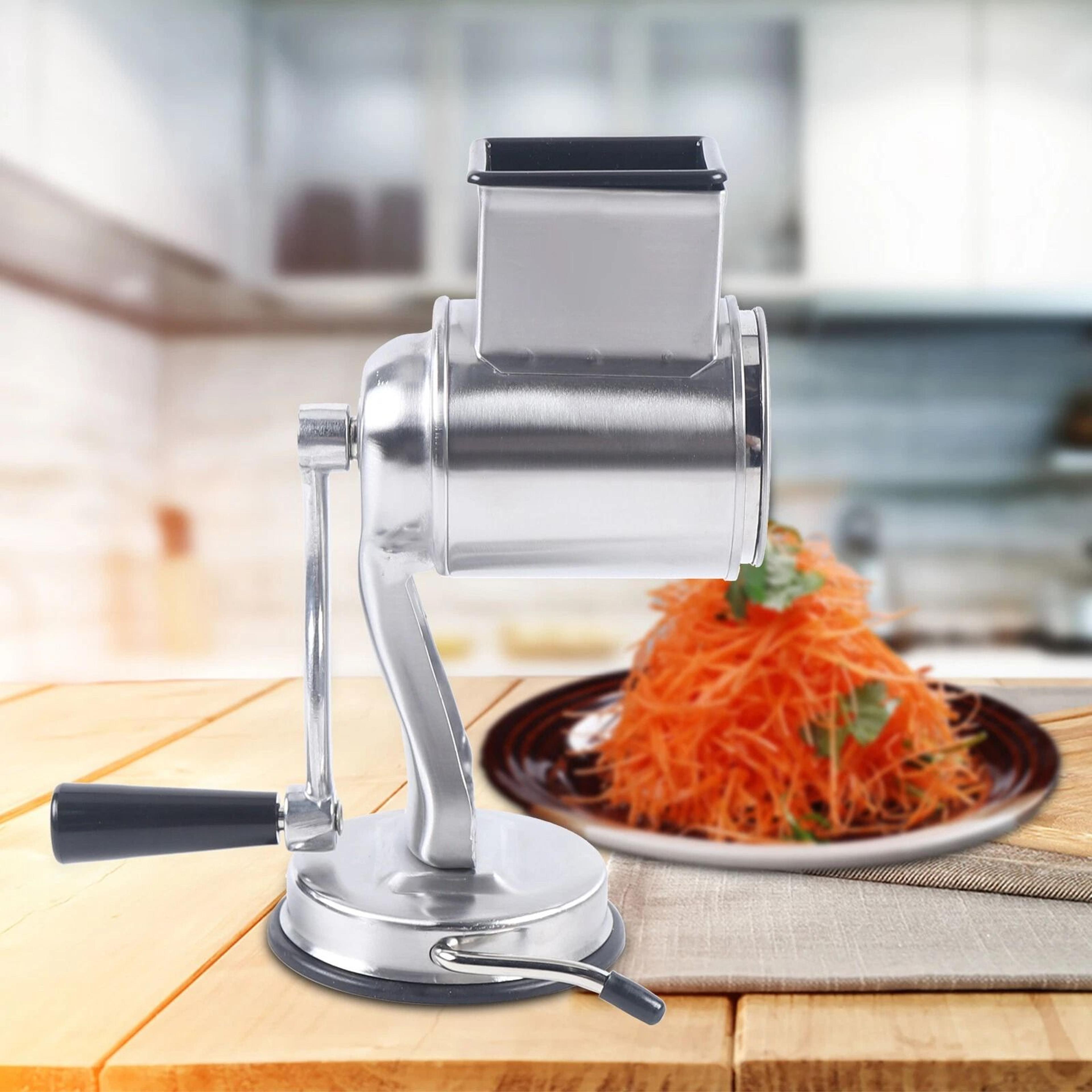 premium manual rotary grater & kitchen slicer shredder blade stainless steel grater for effortless food prep