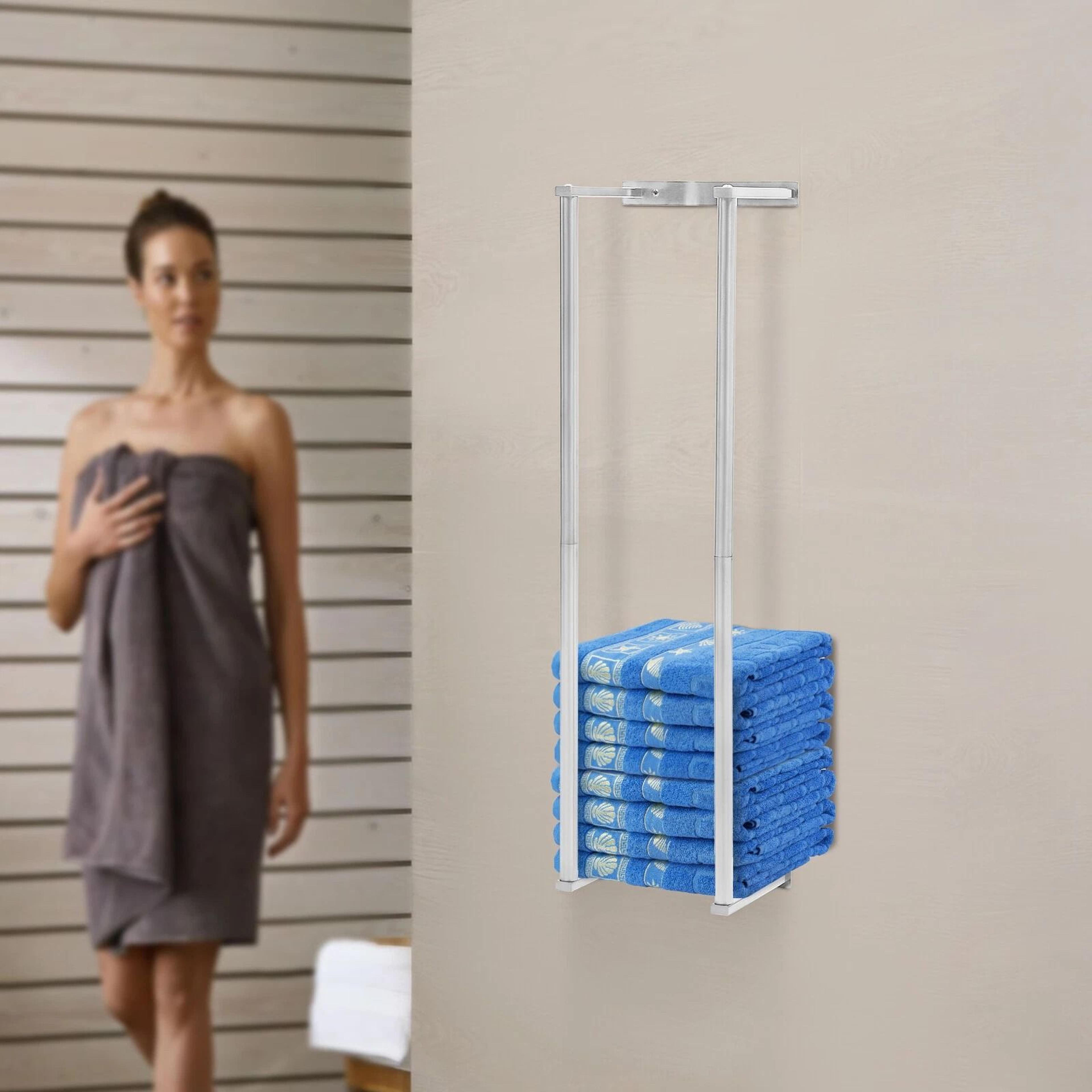 premium stainless steel wall mounted towel rack & bathroom towel holder for efficient towel storage