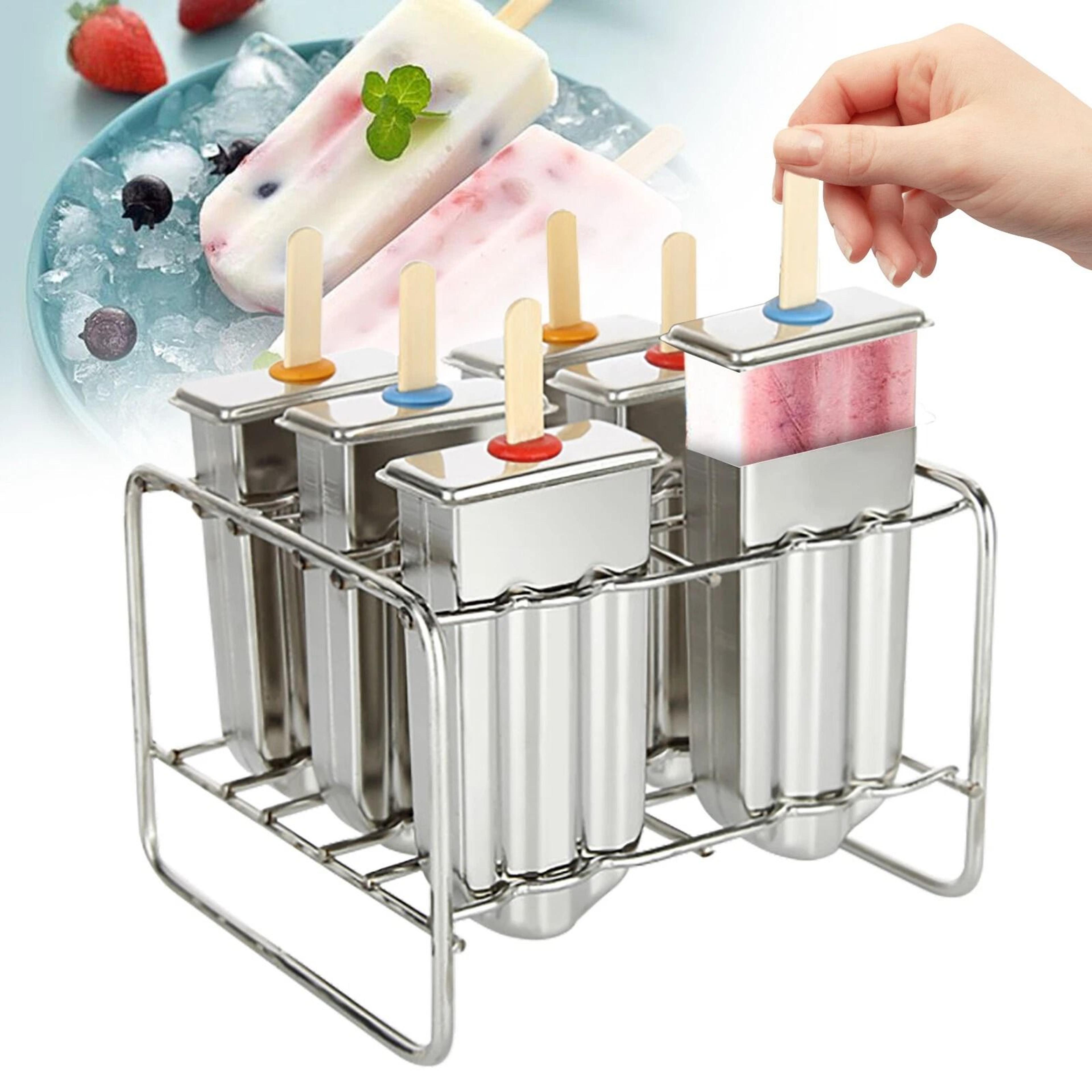 premium stainless steel ice pop molds set durable reusable ice cream stick mold