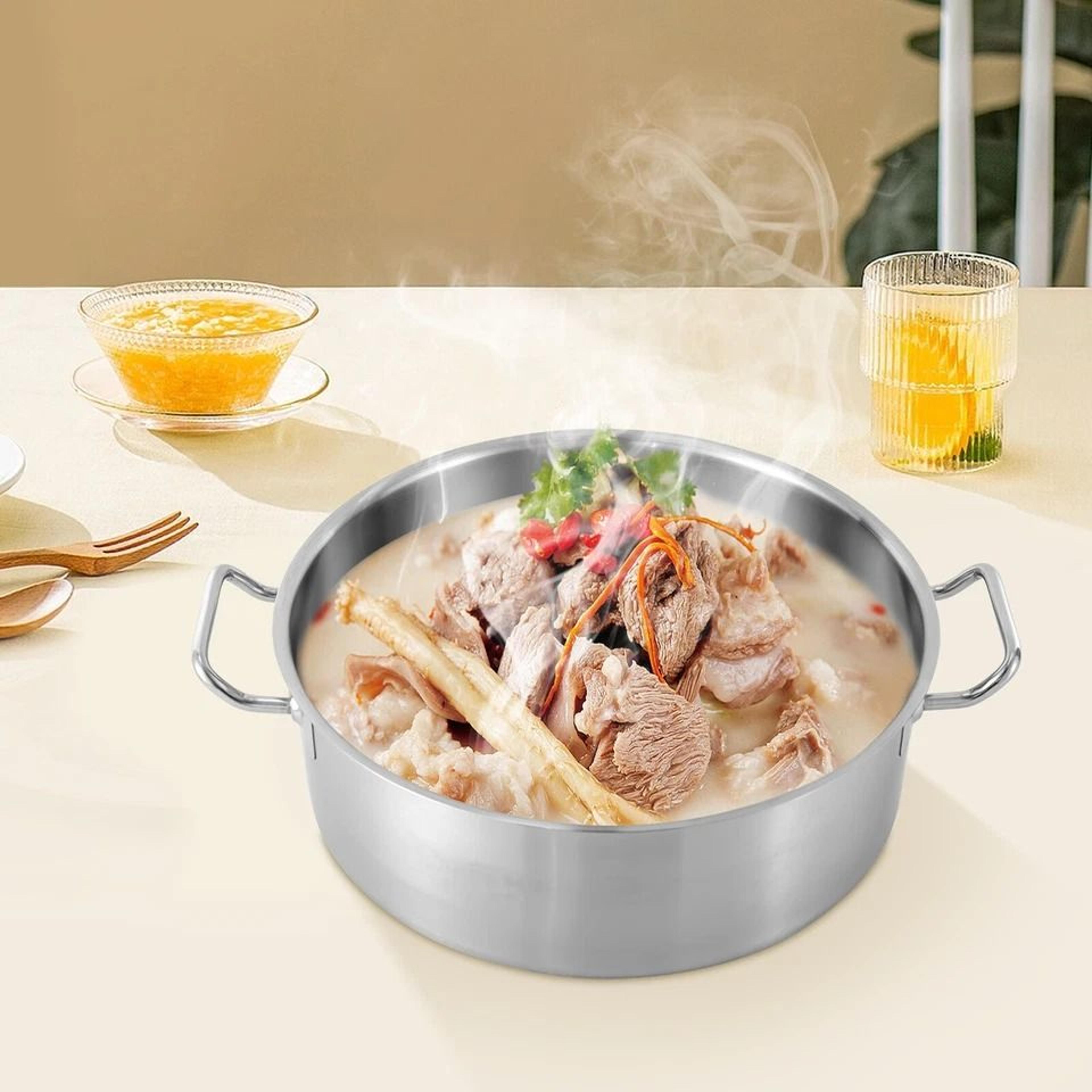 stainless steel stock pot with lid large soup pot for everyday kitchen cookware
