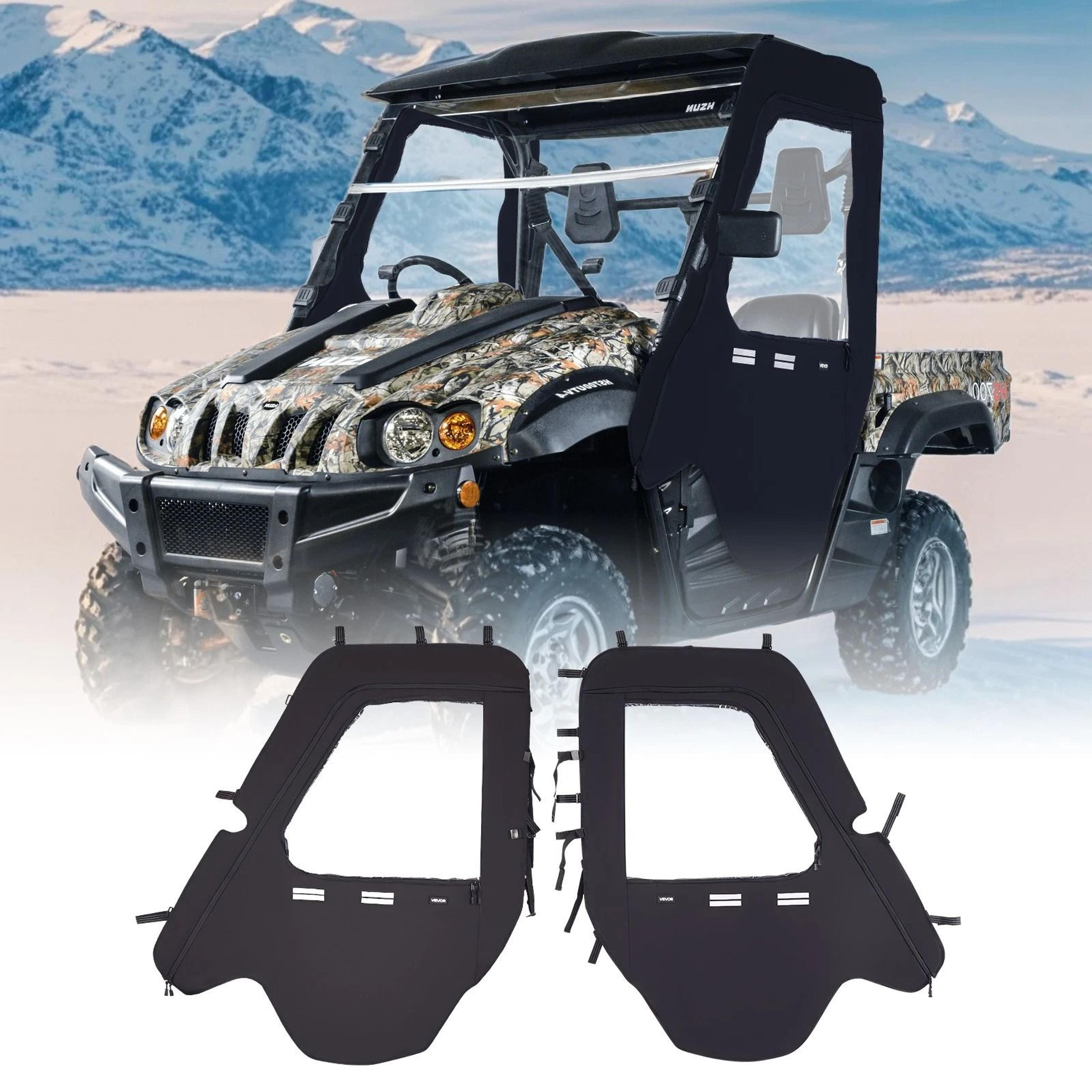soft utv cab enclosure upper doors zipper set for hisun durable replacement utv door zippers