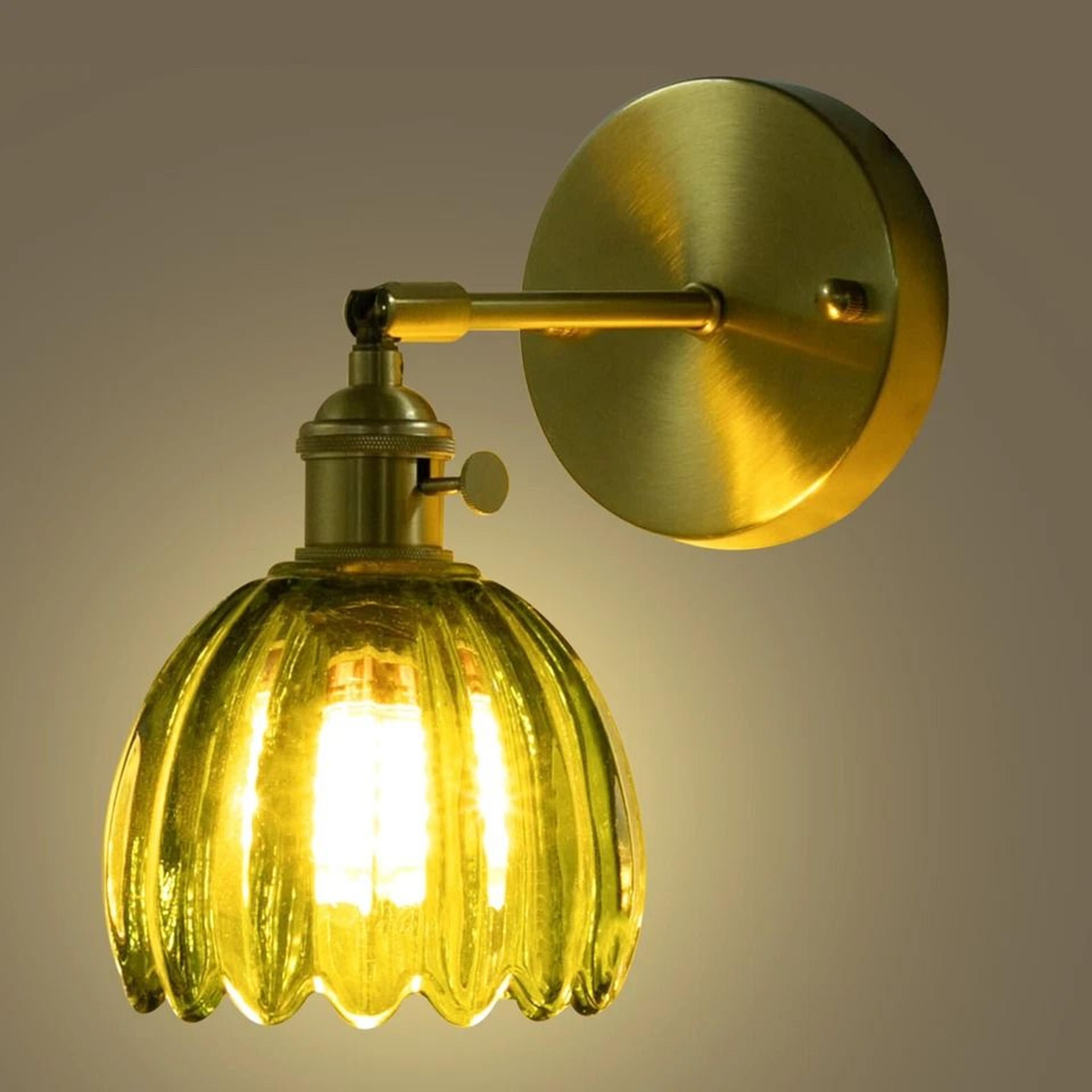 nordic green metal flower wall sconce light for bedroom