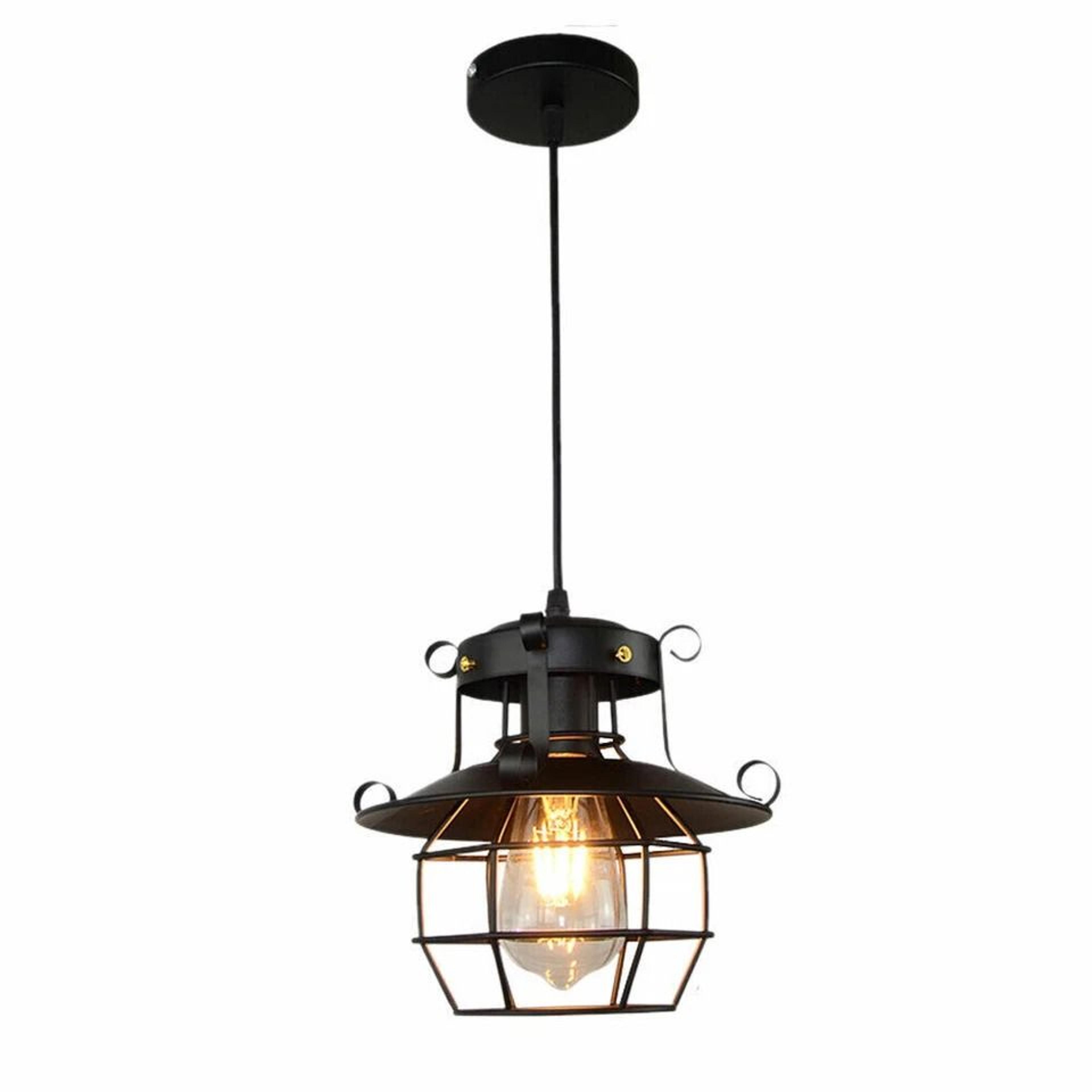 industrial rustic farmhouse ceiling light fixture vintage iron cage chandelier pendant for indoor hanging lighting