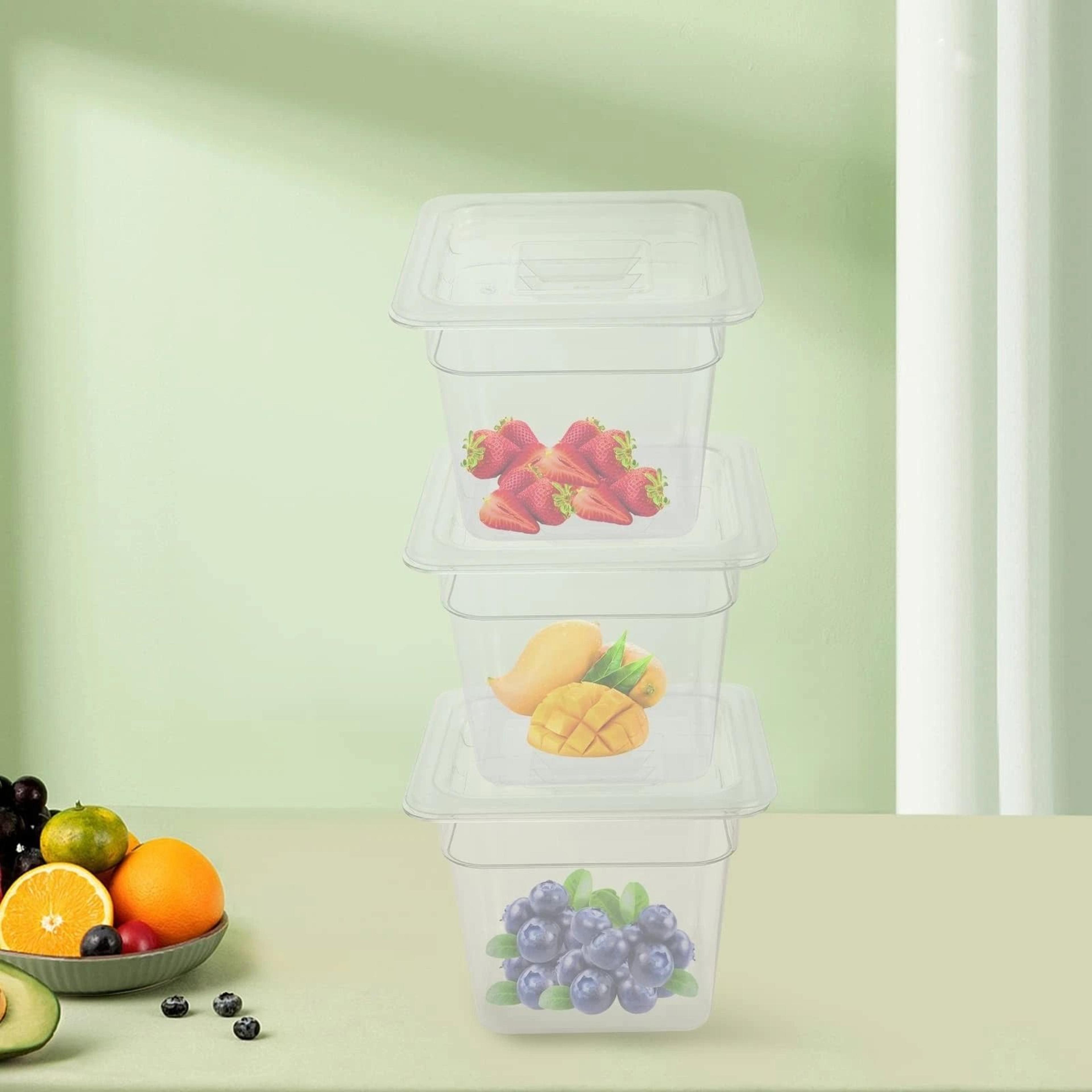 clear polycarbonate size food pan set with lids commercial storage & prep pans