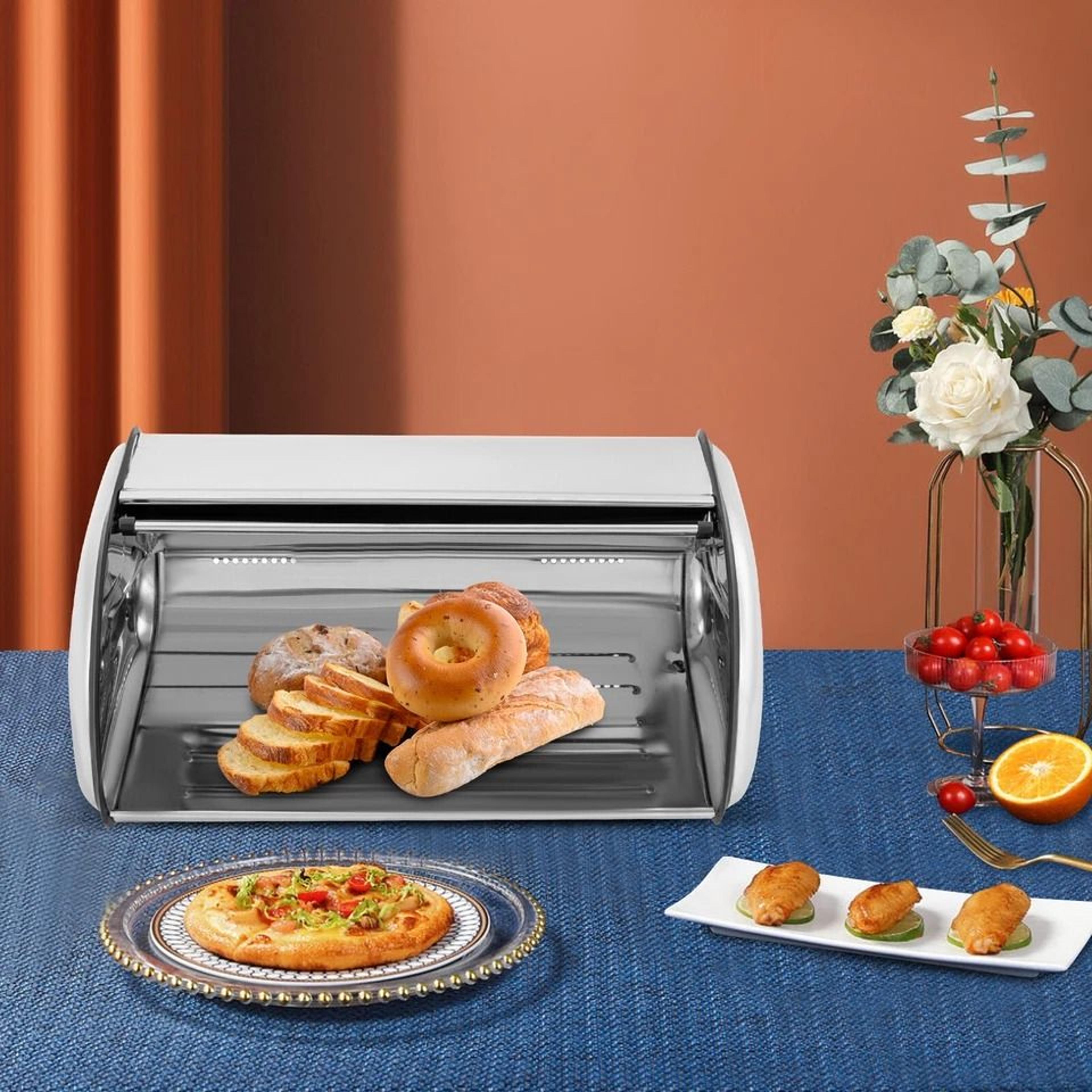 premium stainless steel kitchen bread box sleek countertop bread bin for fresh storage