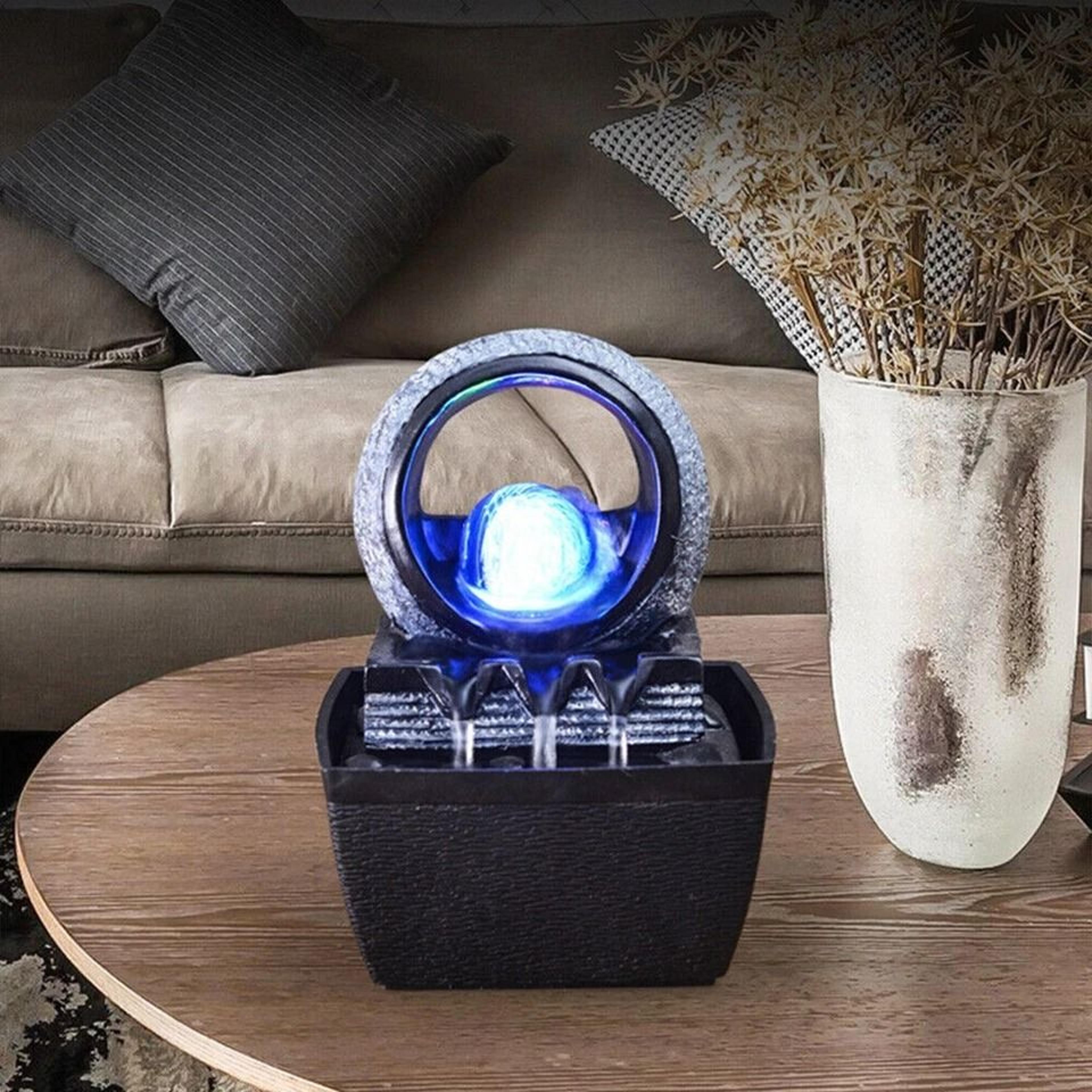 led mini desktop waterfall fountain calming indoor relaxation decor
