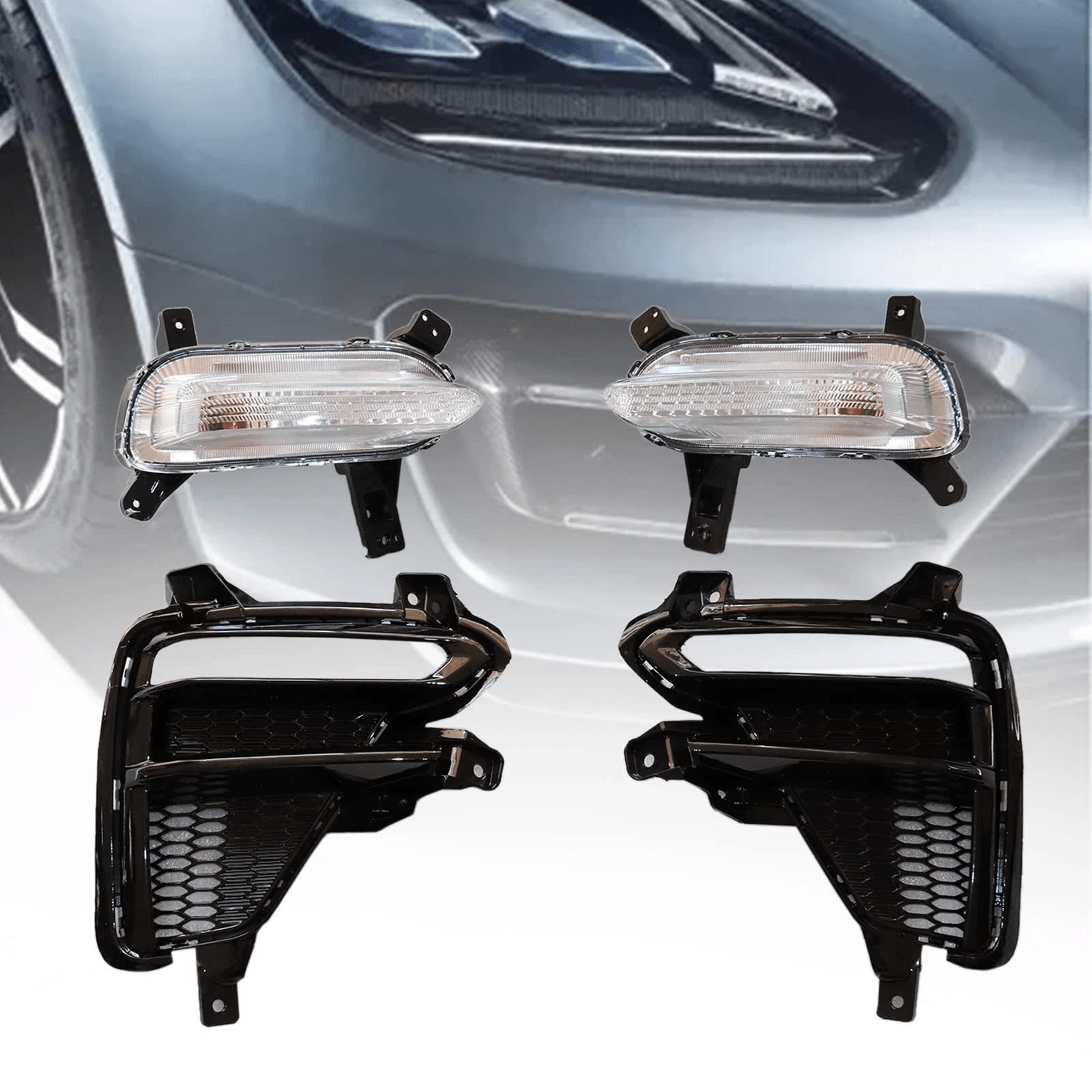 premium kia forte fog lights & daytime running lamp set