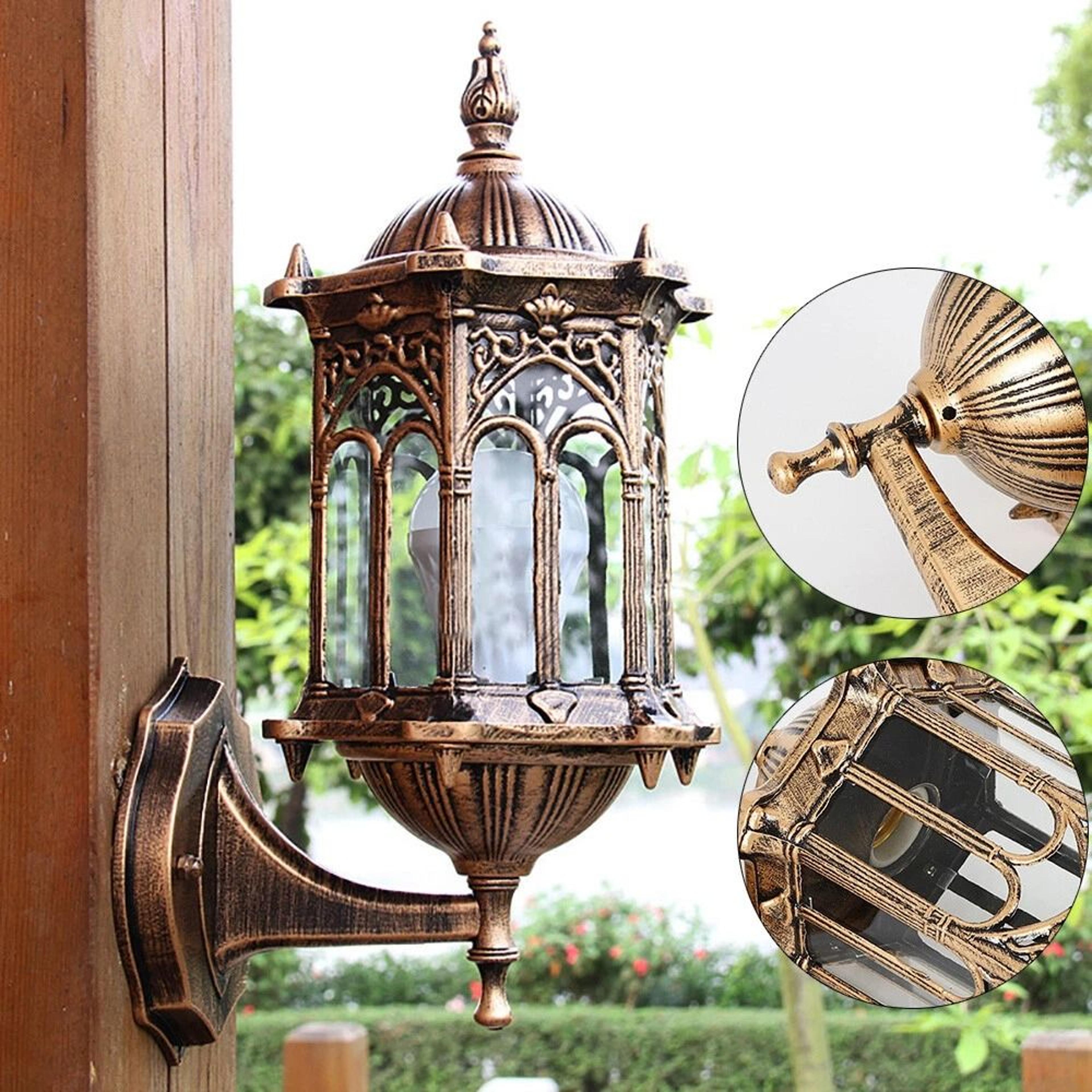 antique bronze outdoor wall lantern porch garden light
