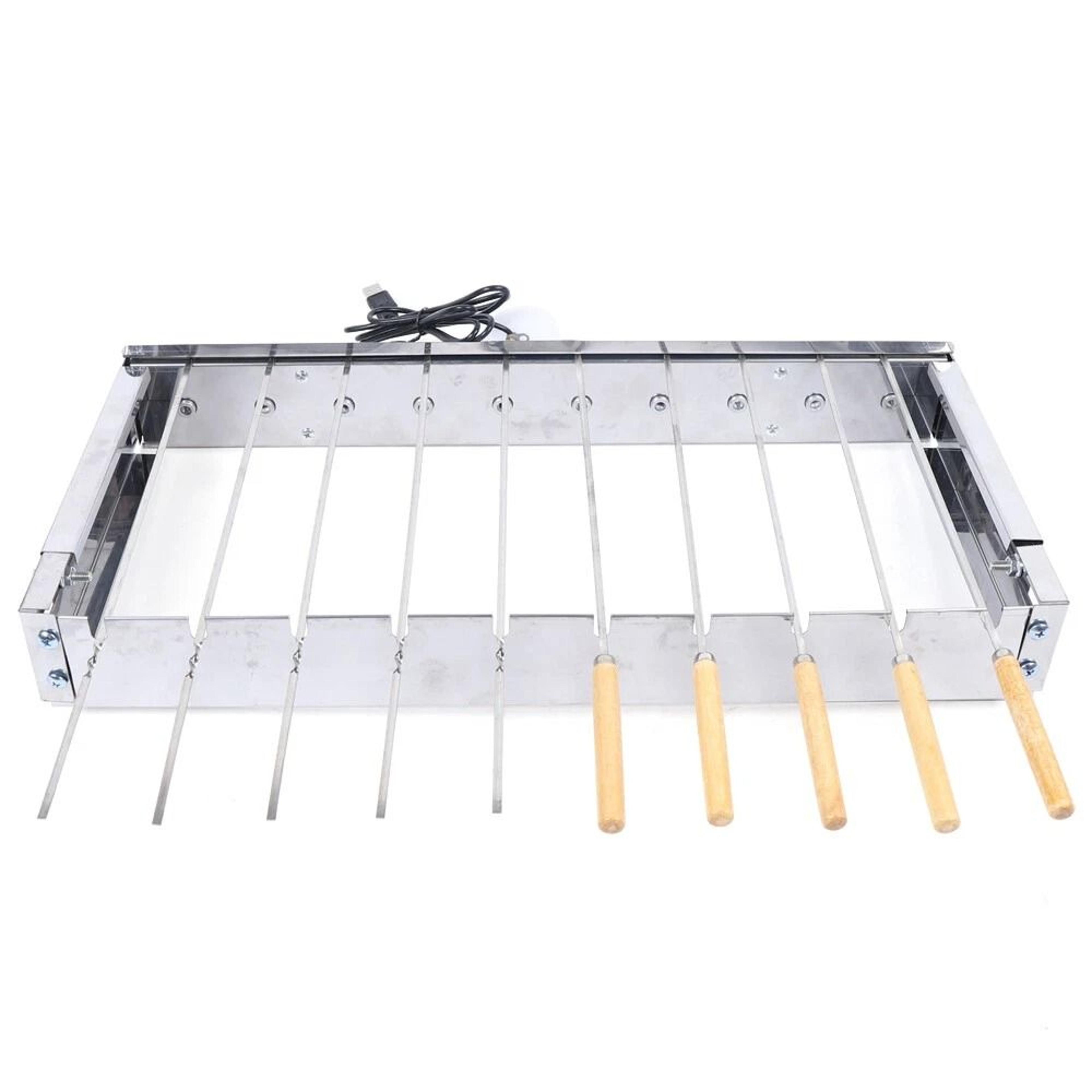skewer automatic bbq skewer grill stainless steel rotating rotisserie rack