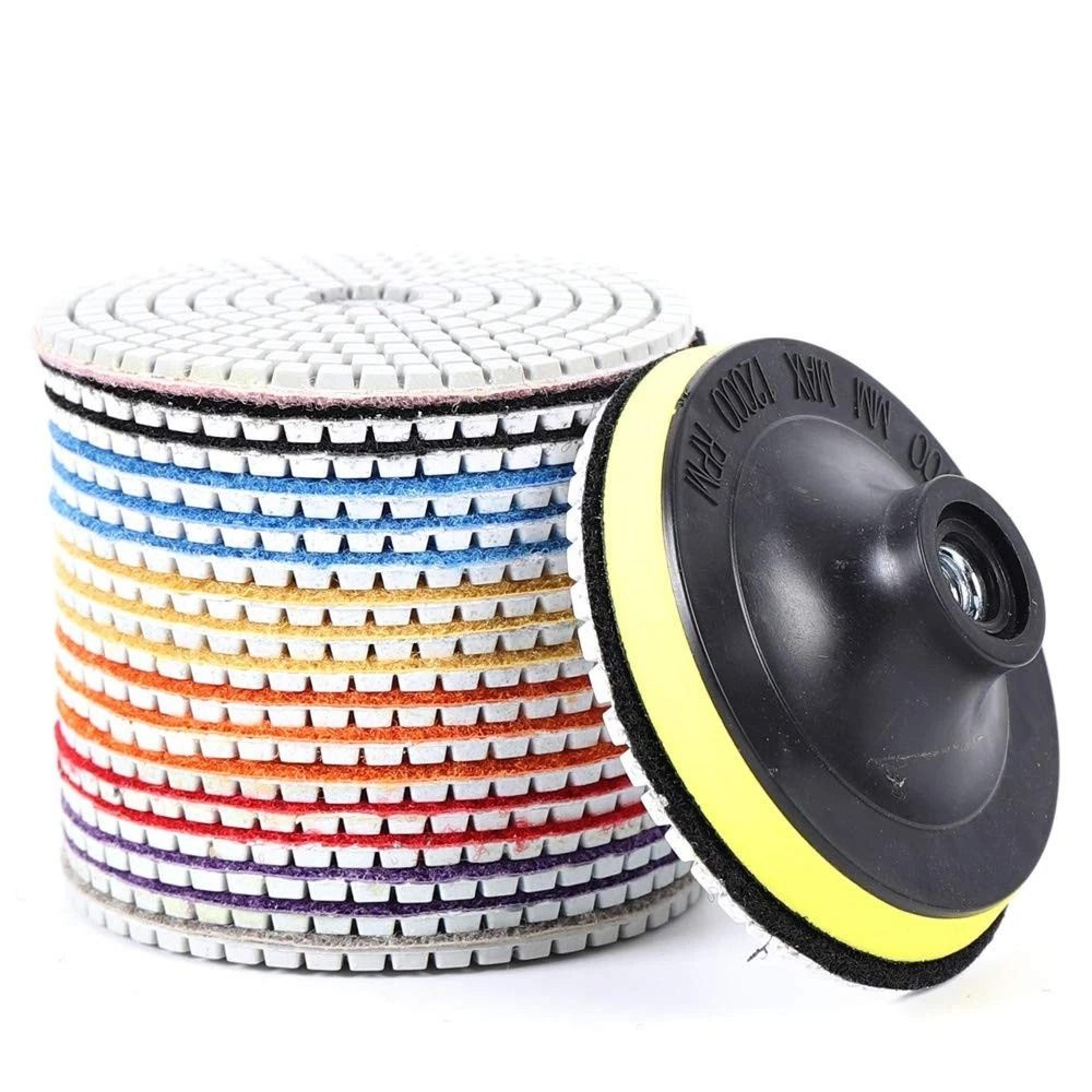 diamond polishing pads kit for wet dry stone, marble, granite and concrete