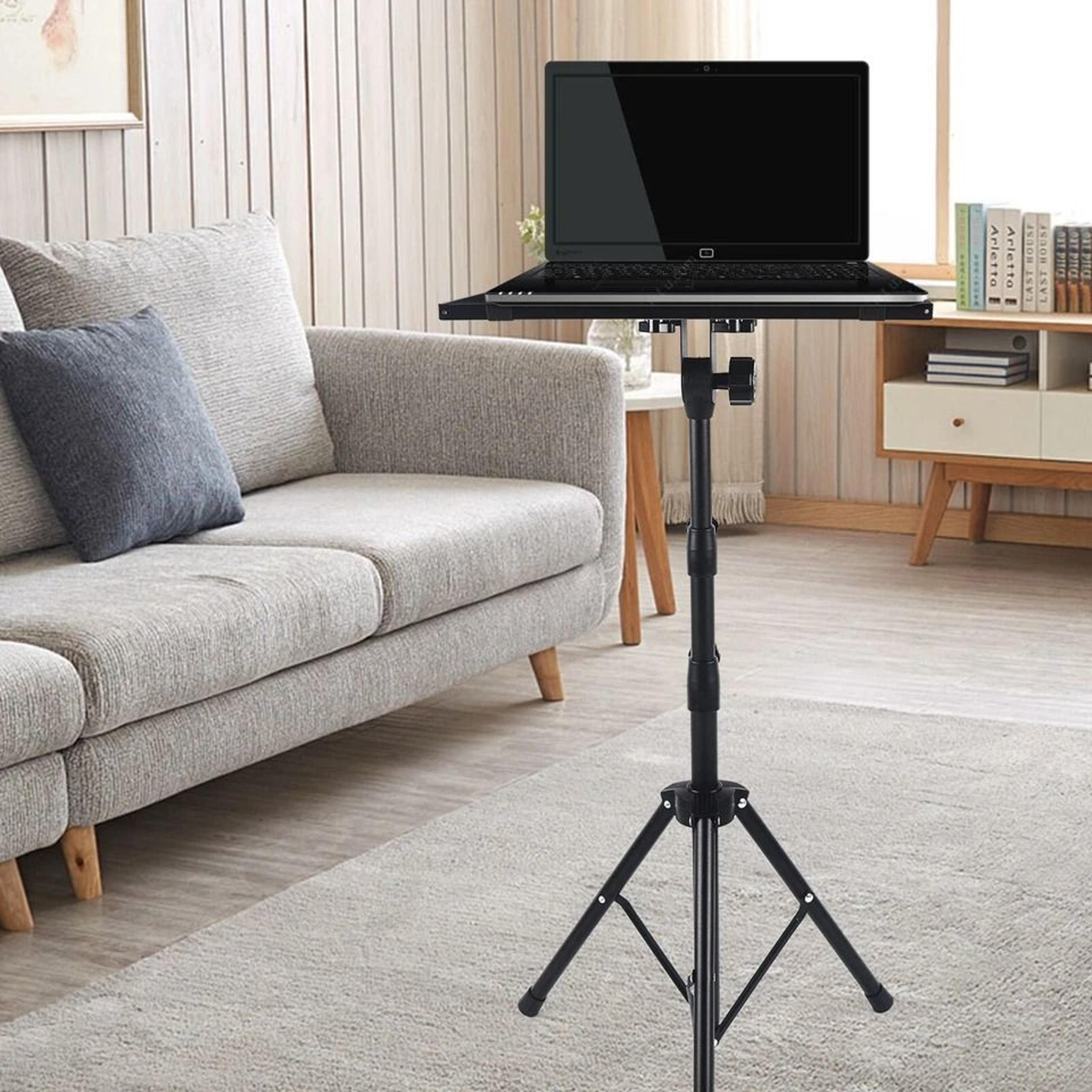 adjustable projector tripod stand with laptop holder for home office presentations