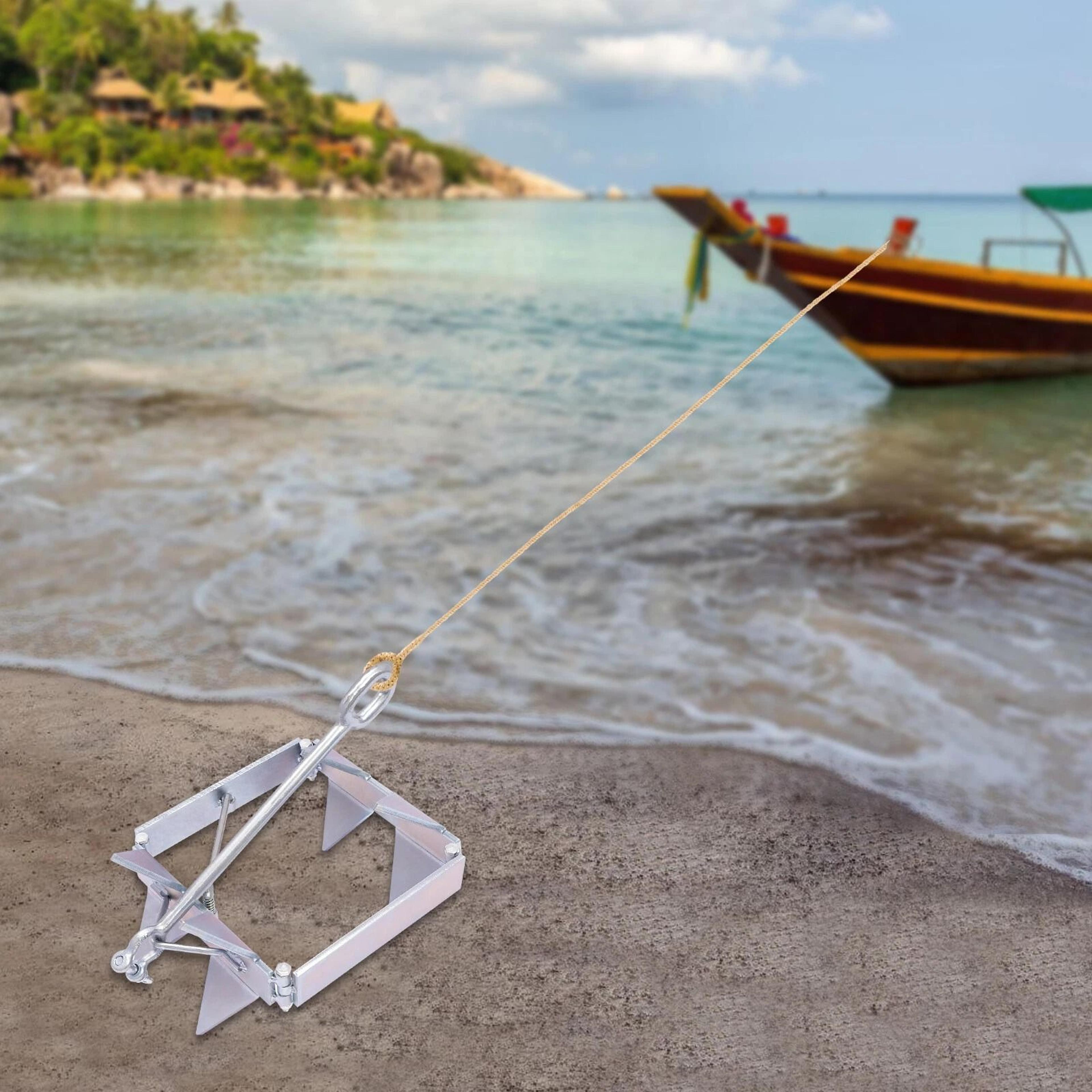 folding cube boat anchor sliding box portable marine anchor for boats & kayaks