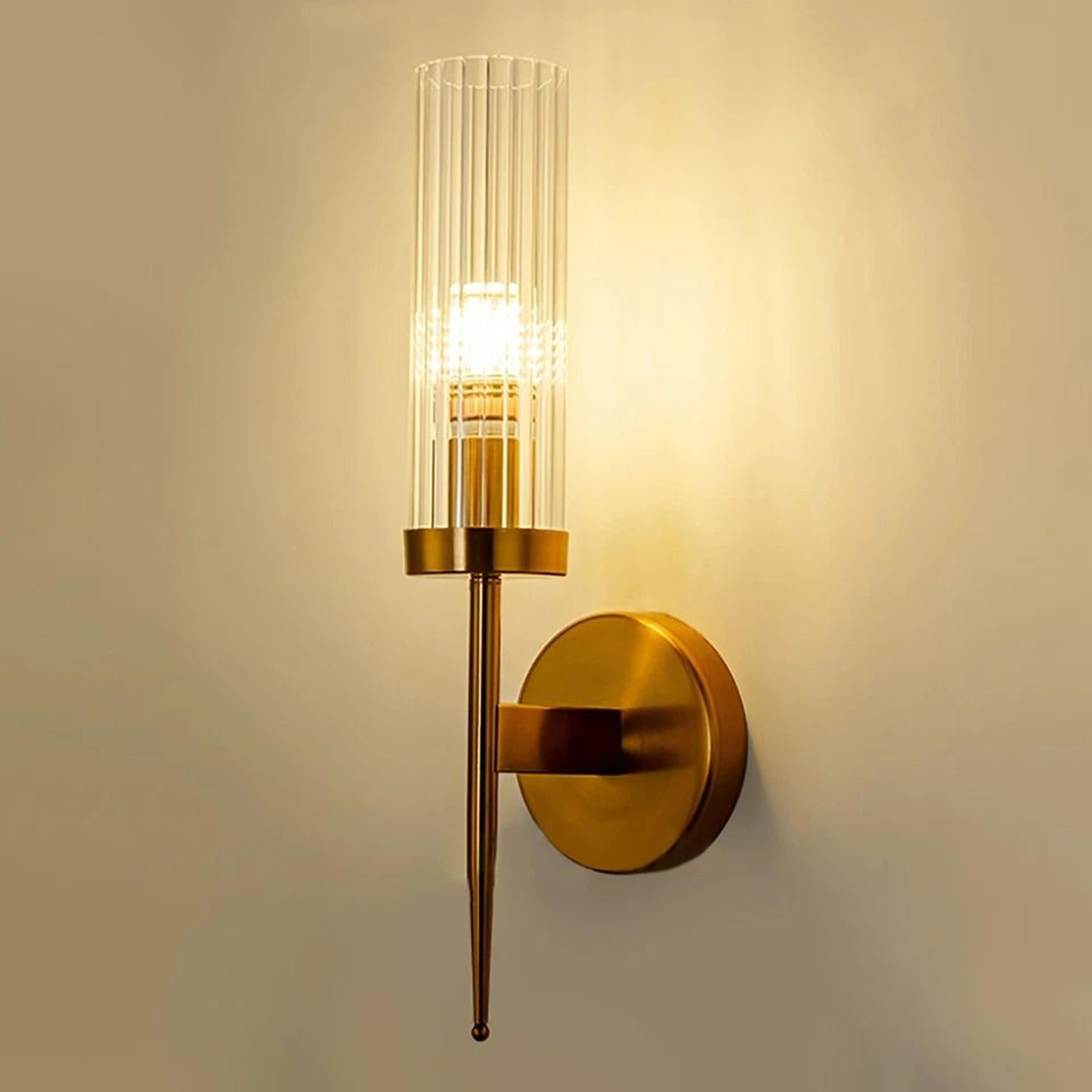 modern gold wall sconce glass shade indoor wall light for bedroom hallway living room
