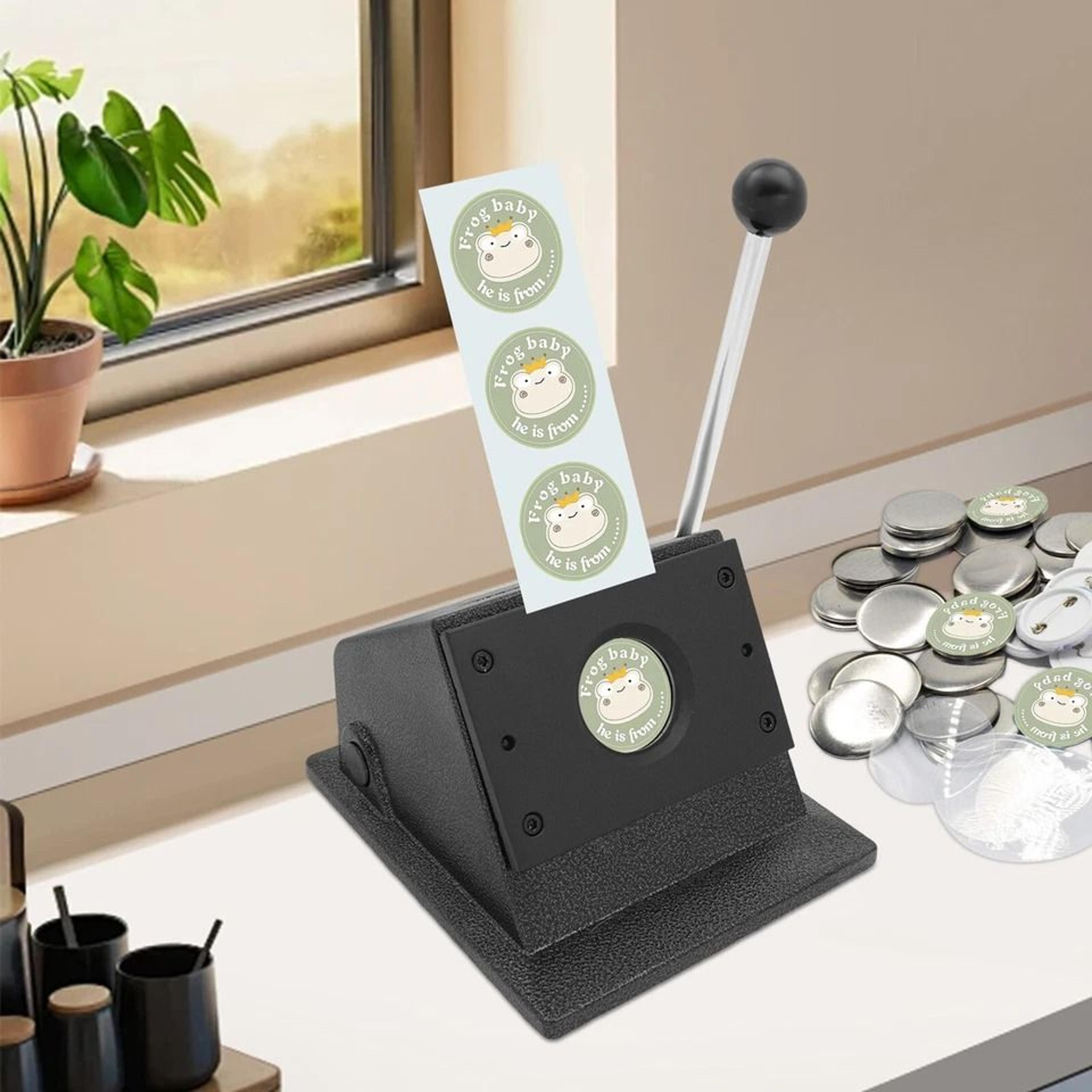 button maker punch cutter for pvc paper cards manual round badge die press