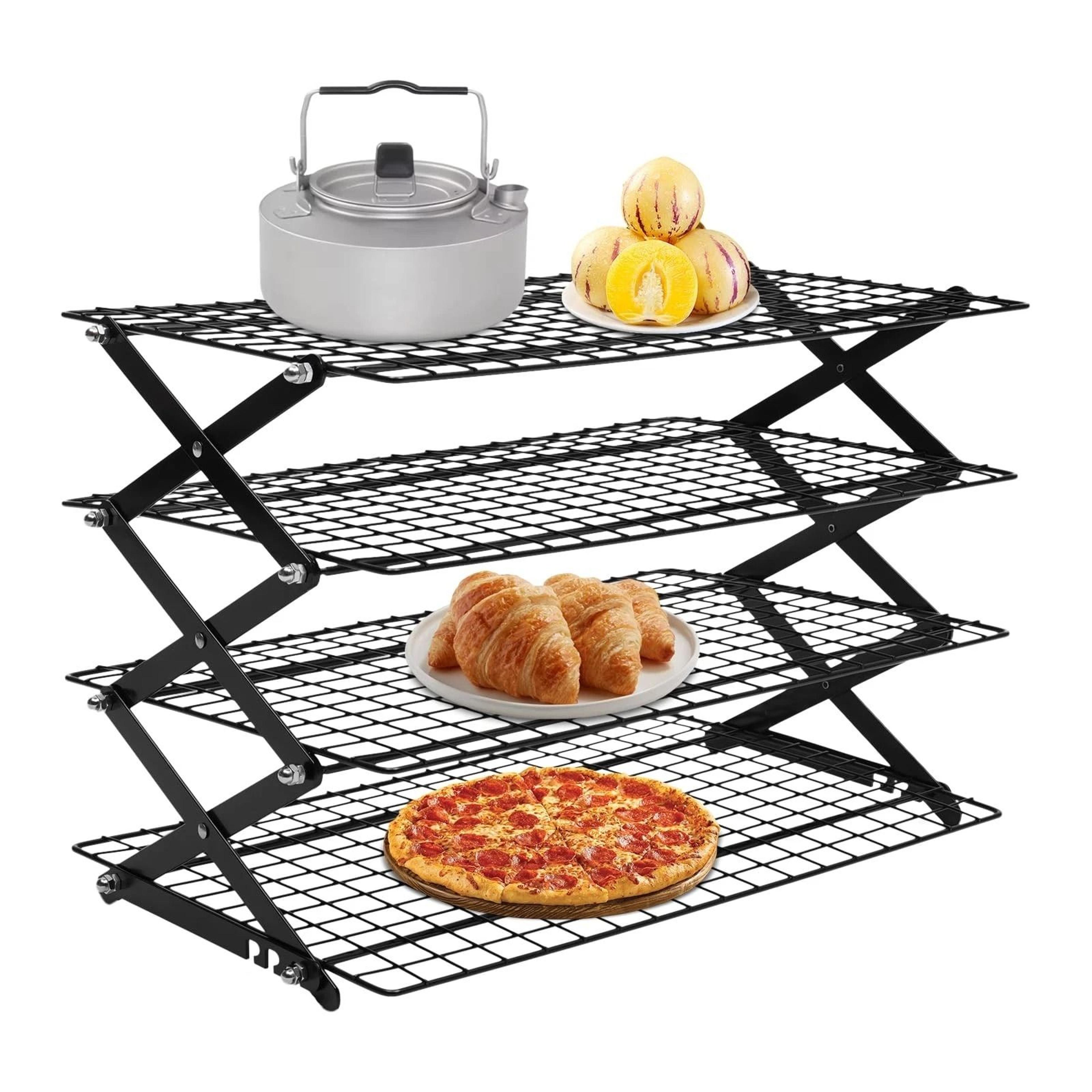 collapsible cooling rack adjustable stackable baking and cookie drying stand