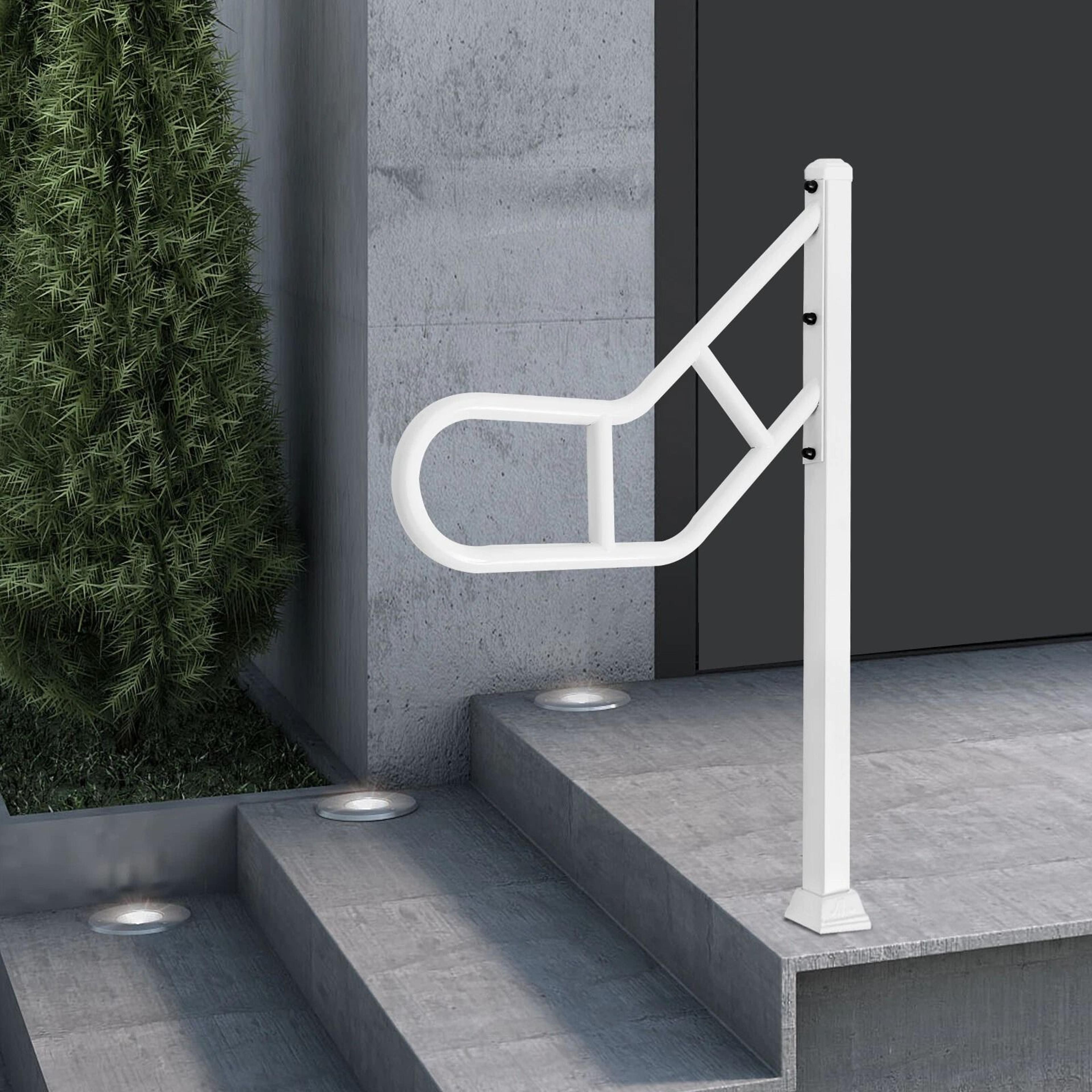 heavy duty outdoor stair railing u-shaped floor mounted grab rail for steps and porches