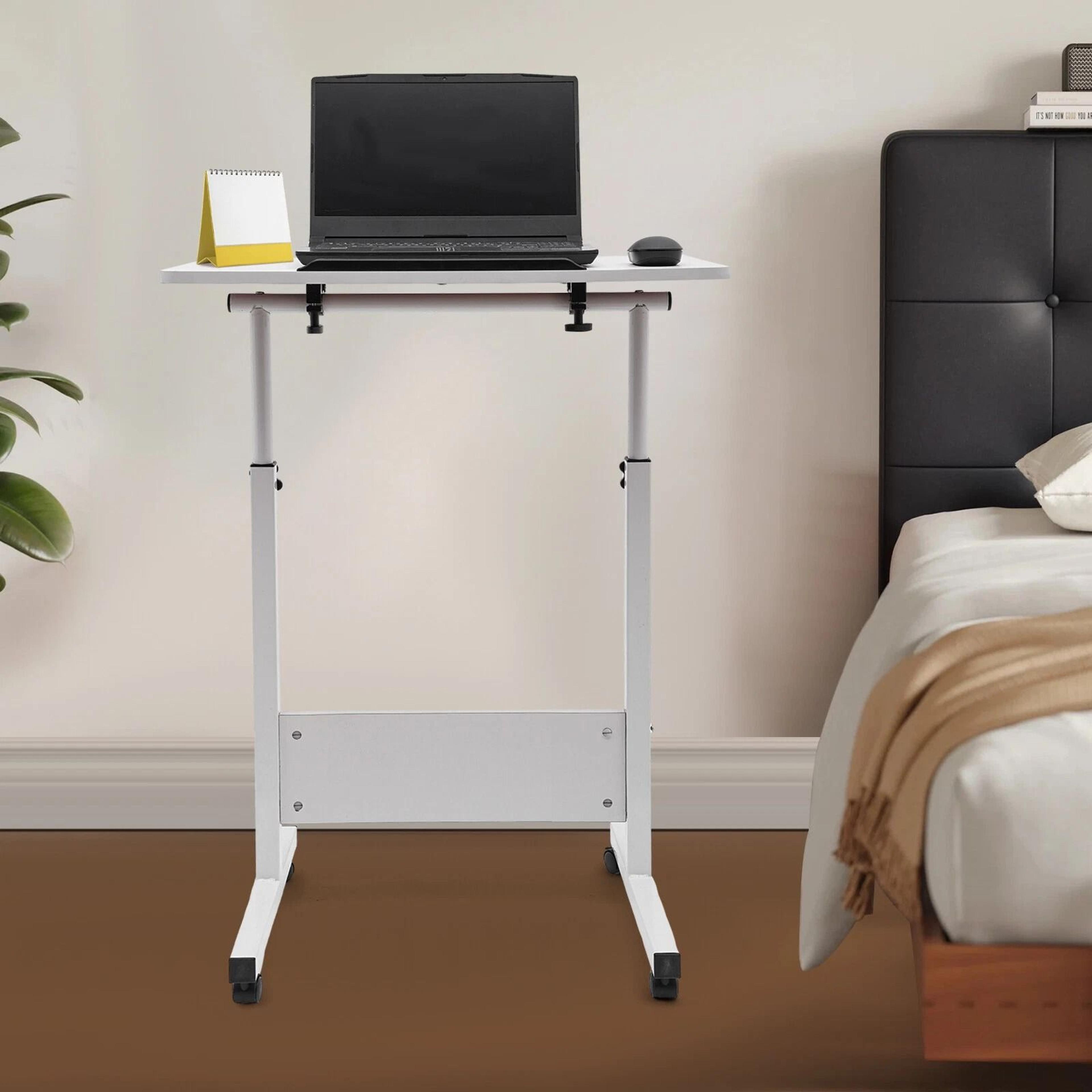 adjustable height standing desk portable laptop workstation with wheels