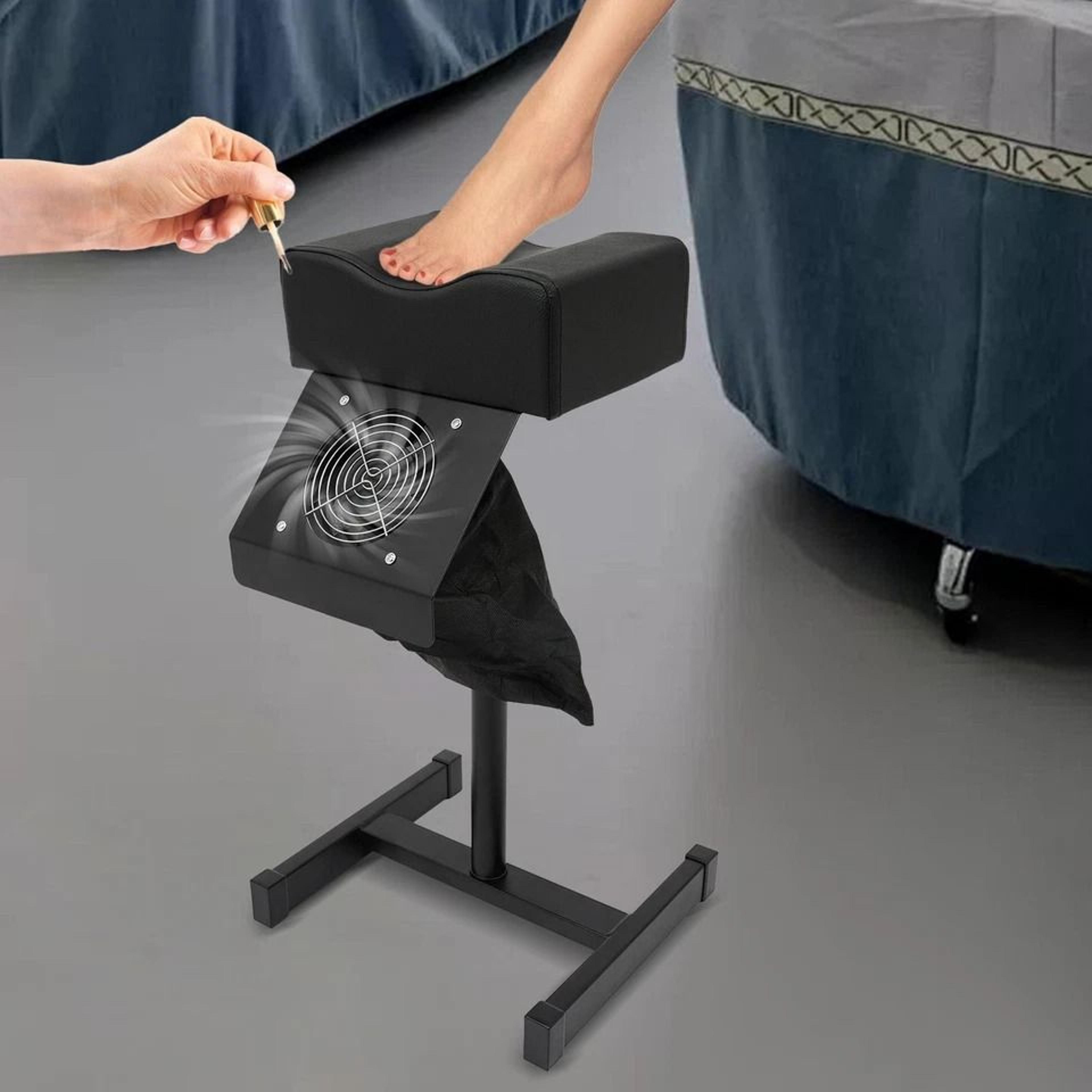 professional pedicure stool chair with adjustable salon lift & dust cleaning fan nail footrest bench
