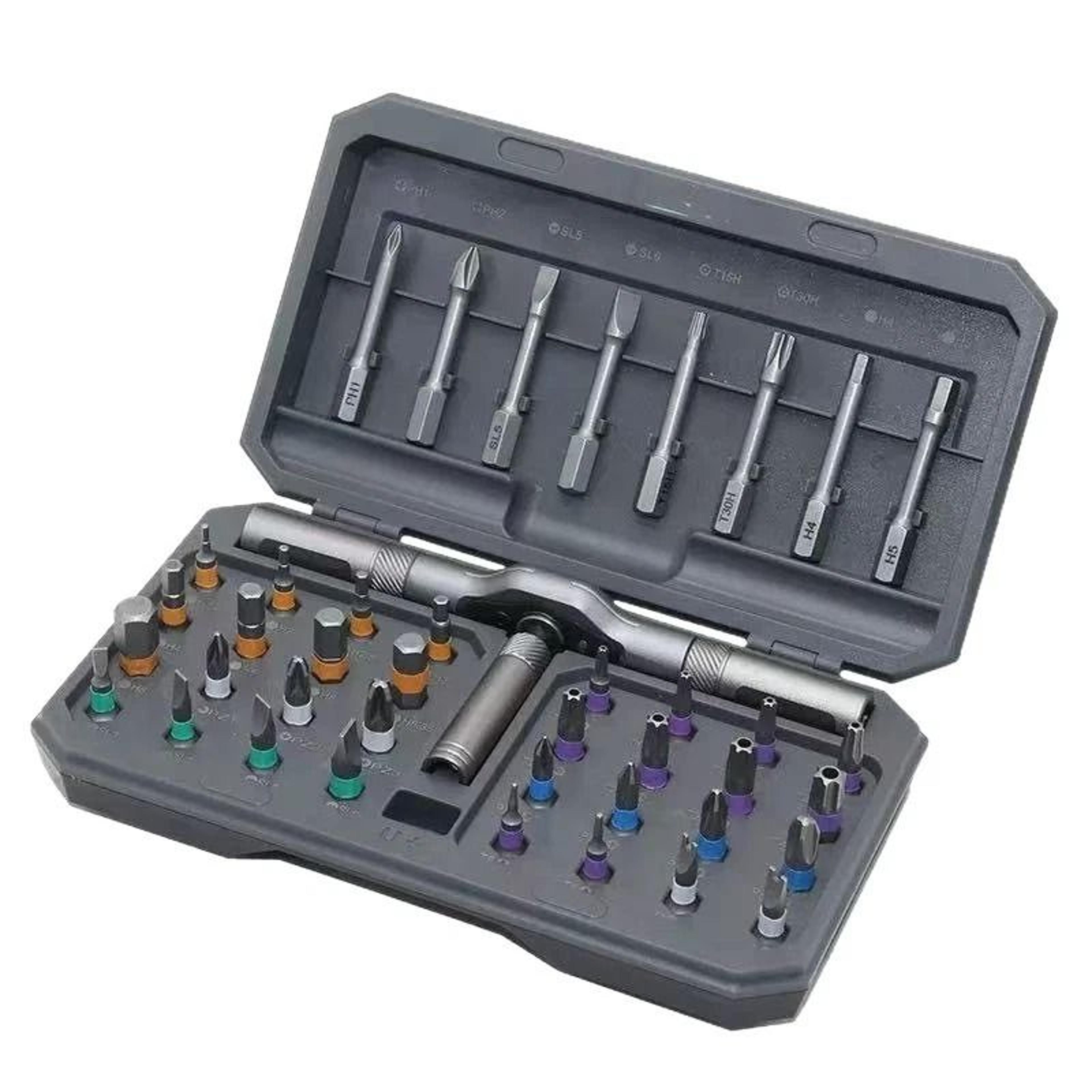 premium magnetic screwdriver set ratchet & multi bit diy tool kit