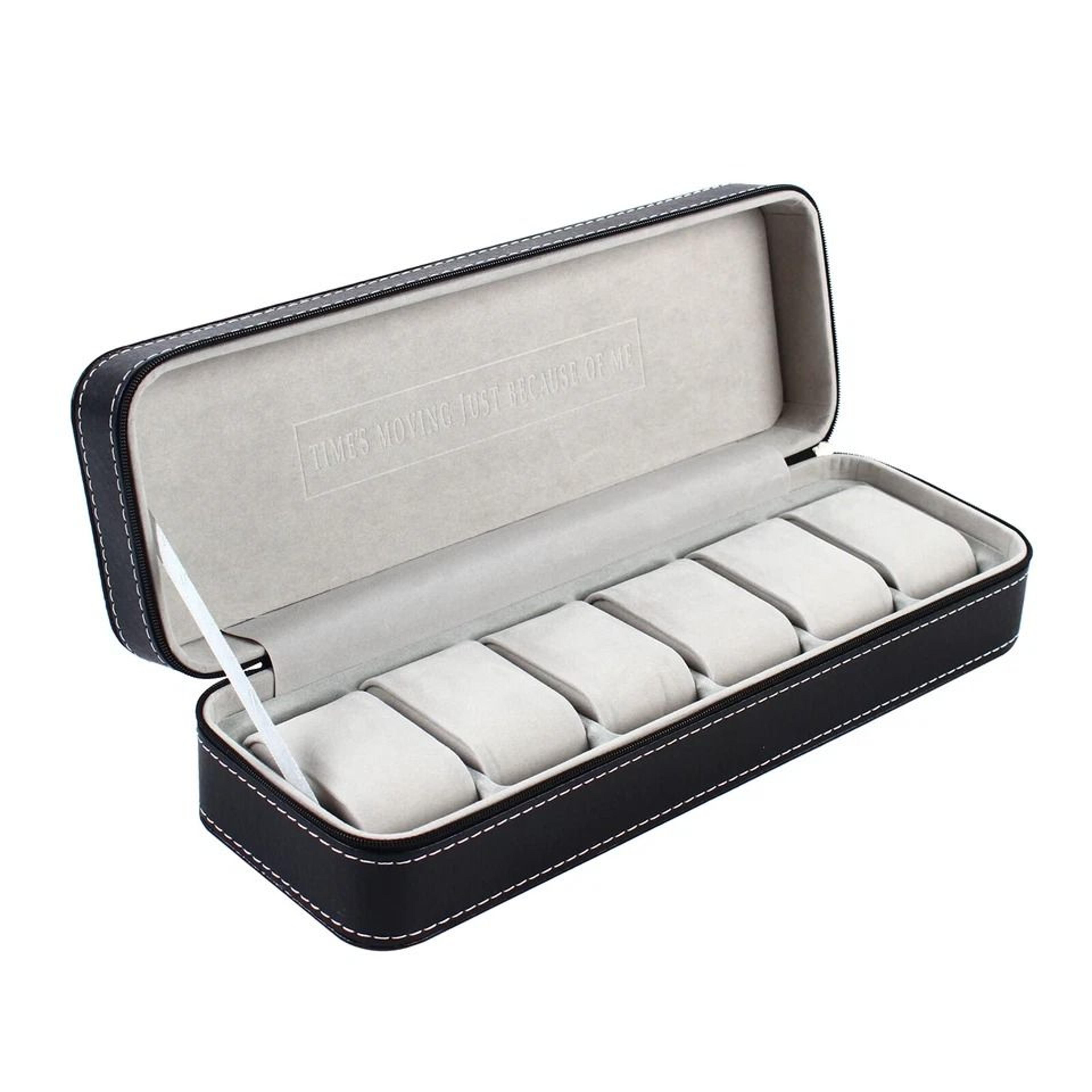 premium slot leather jewelry & watch organizer case