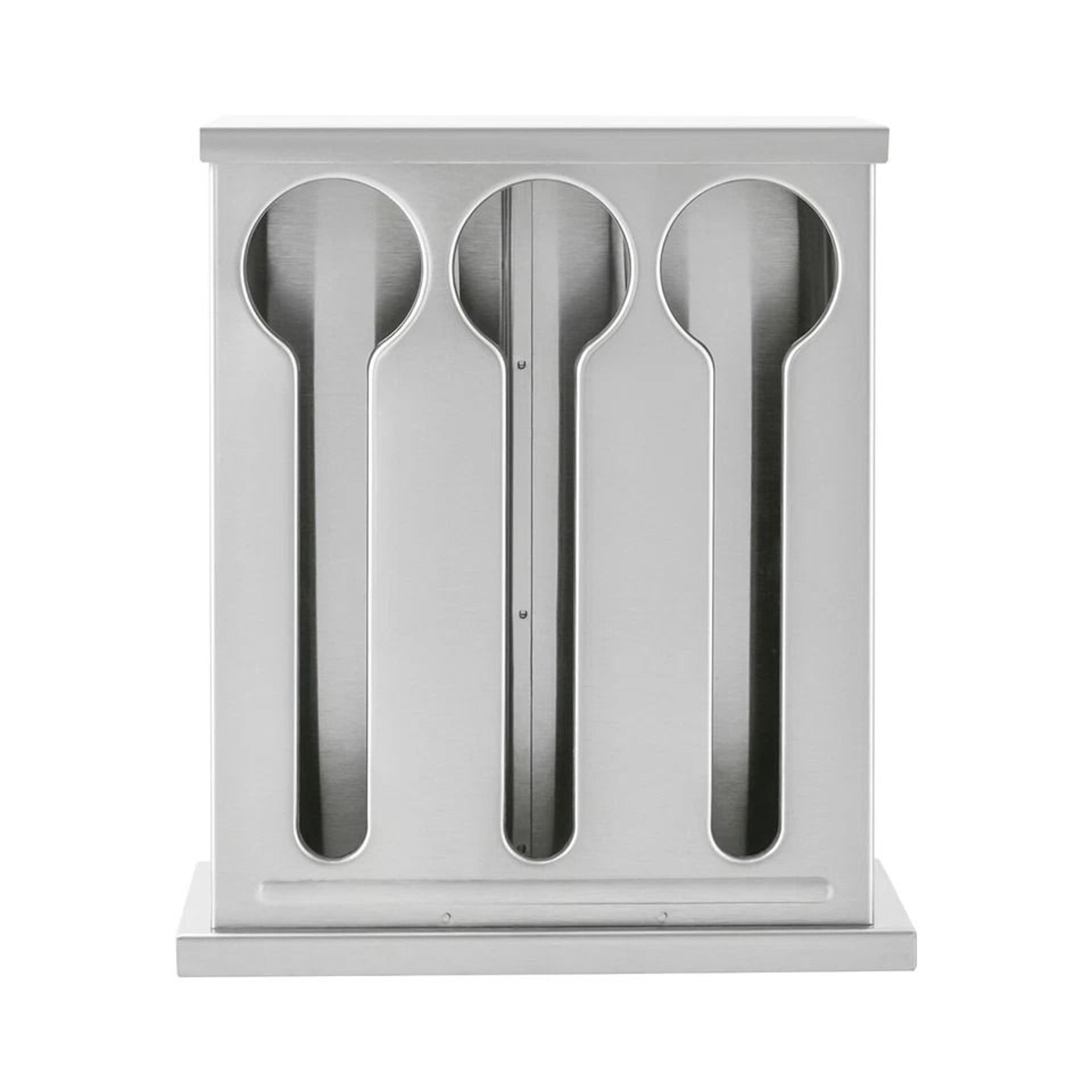 premium compartment stainless steel utensil dispenser & cutlery organizer for forks and spoons
