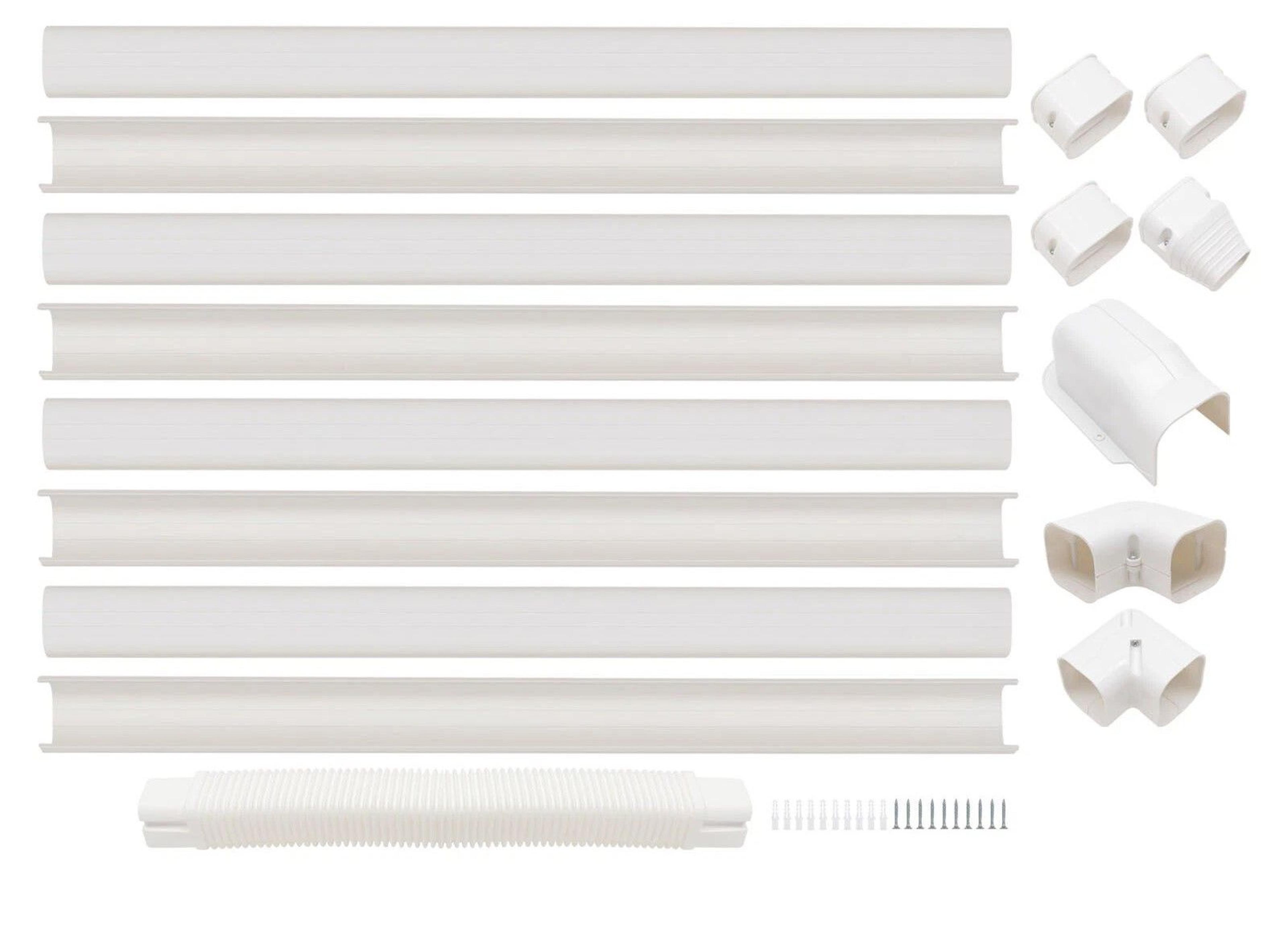 durable white pvc ductless ac line cover kit mini split line concealer & protection