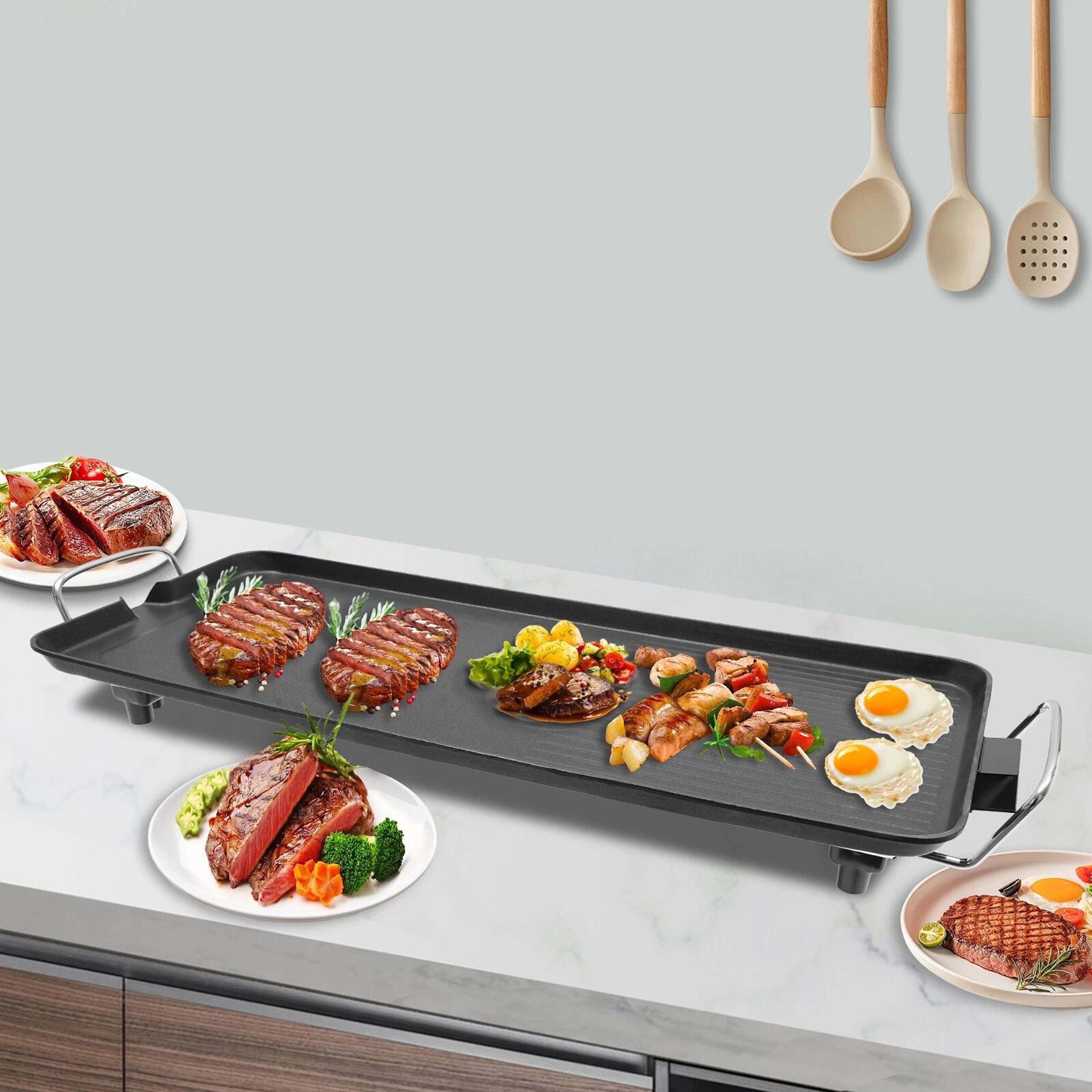 smokeless portable electric bbq grill tabletop barbecue