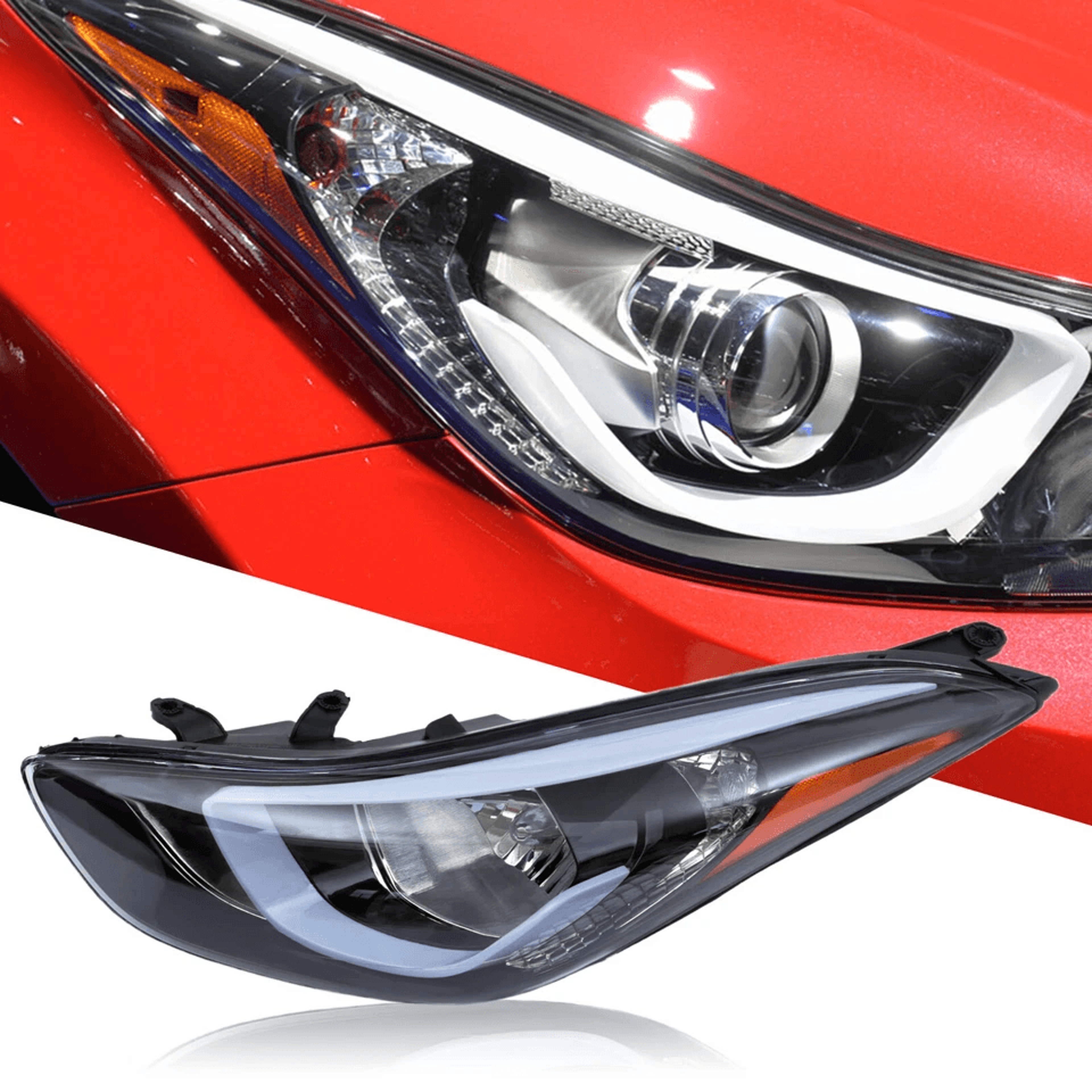 pair headlight assembly for hyundai elantra left right headlamps