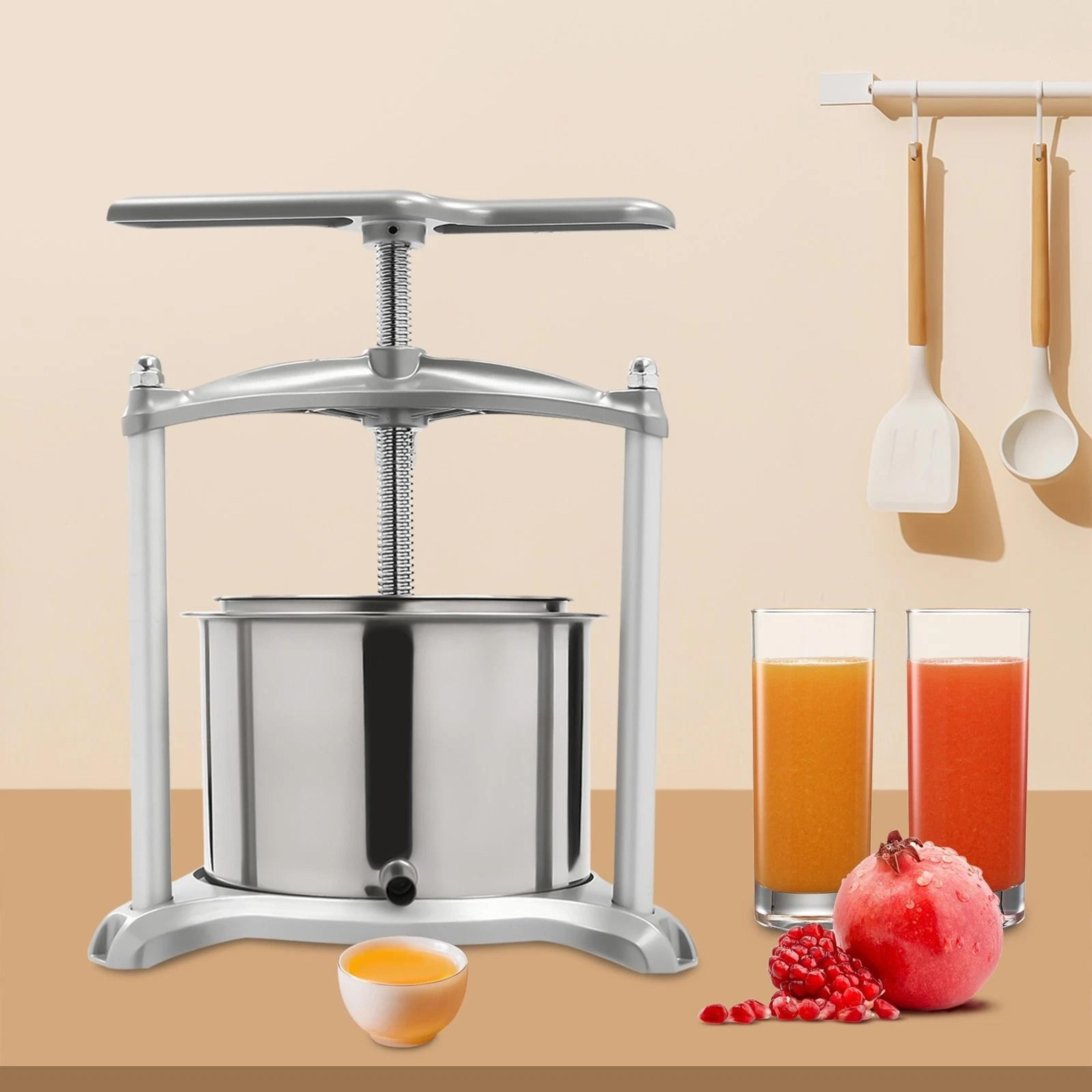 premium stainless steel manual fruit & wine press high yield juice extractor for wine, cider, juice & homebrew