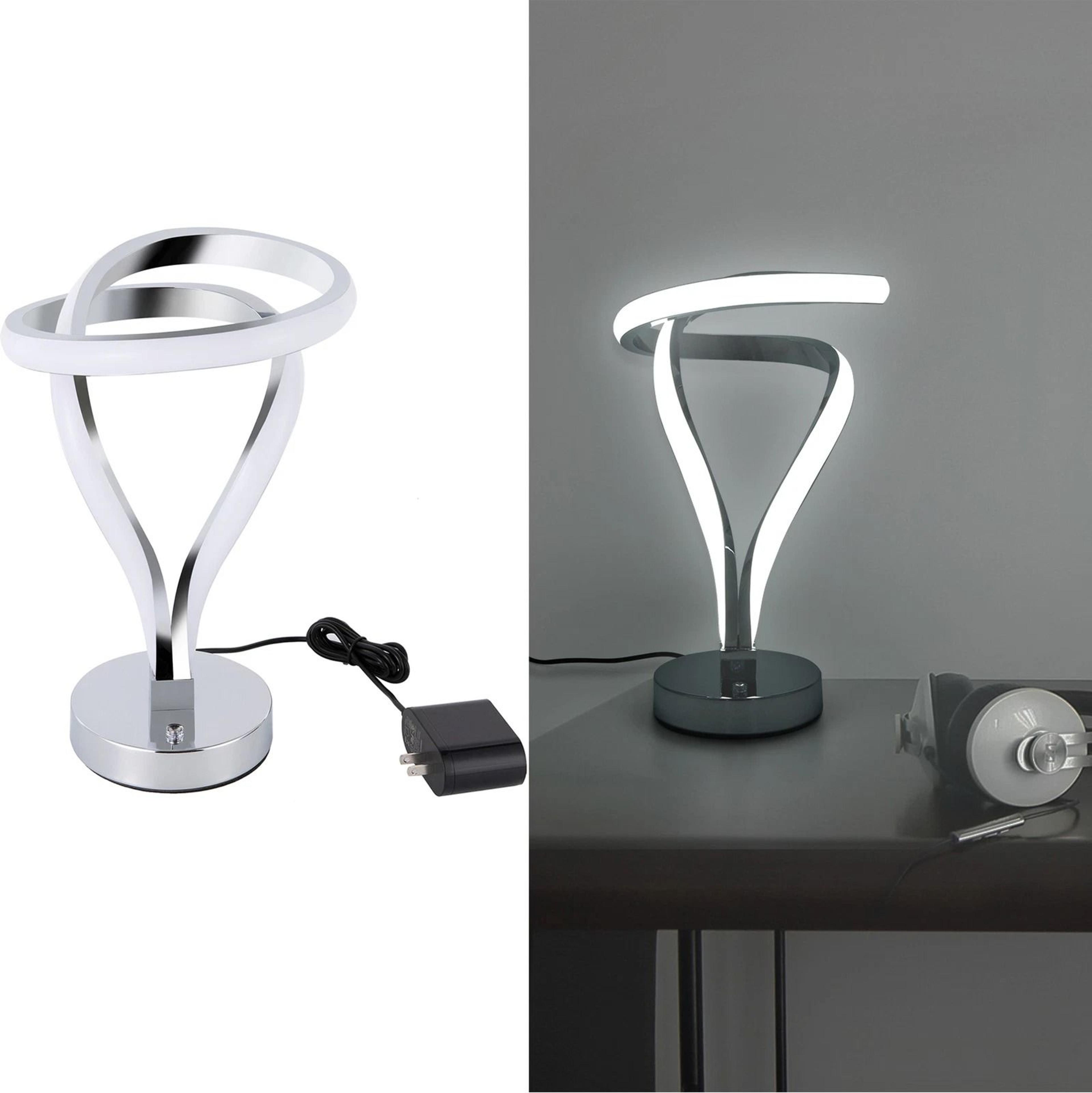 modern led spiral table lamp stylish curved led bedside desk light