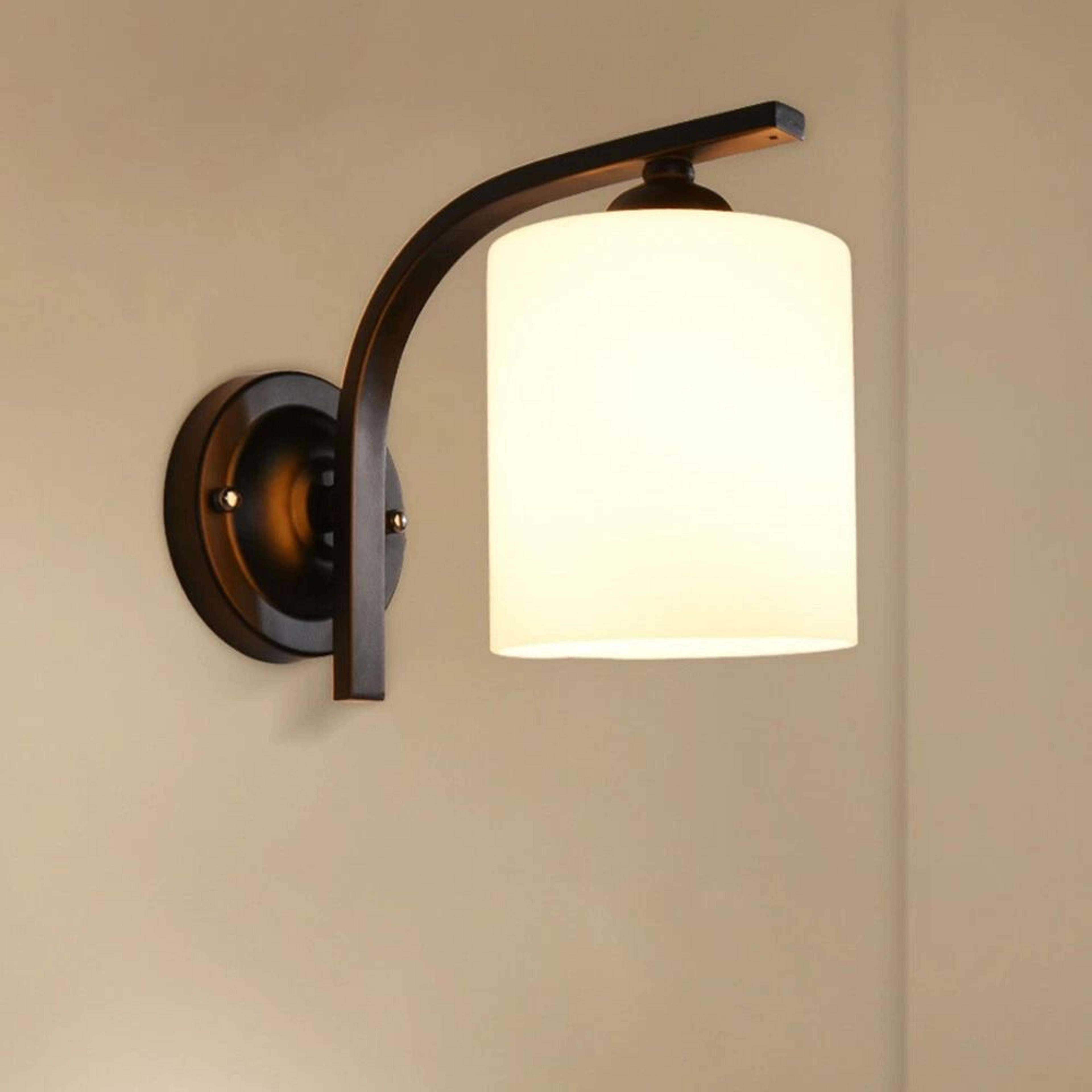 modern glass cylinder wall sconce stylish led wall lamp for bedroom lighting