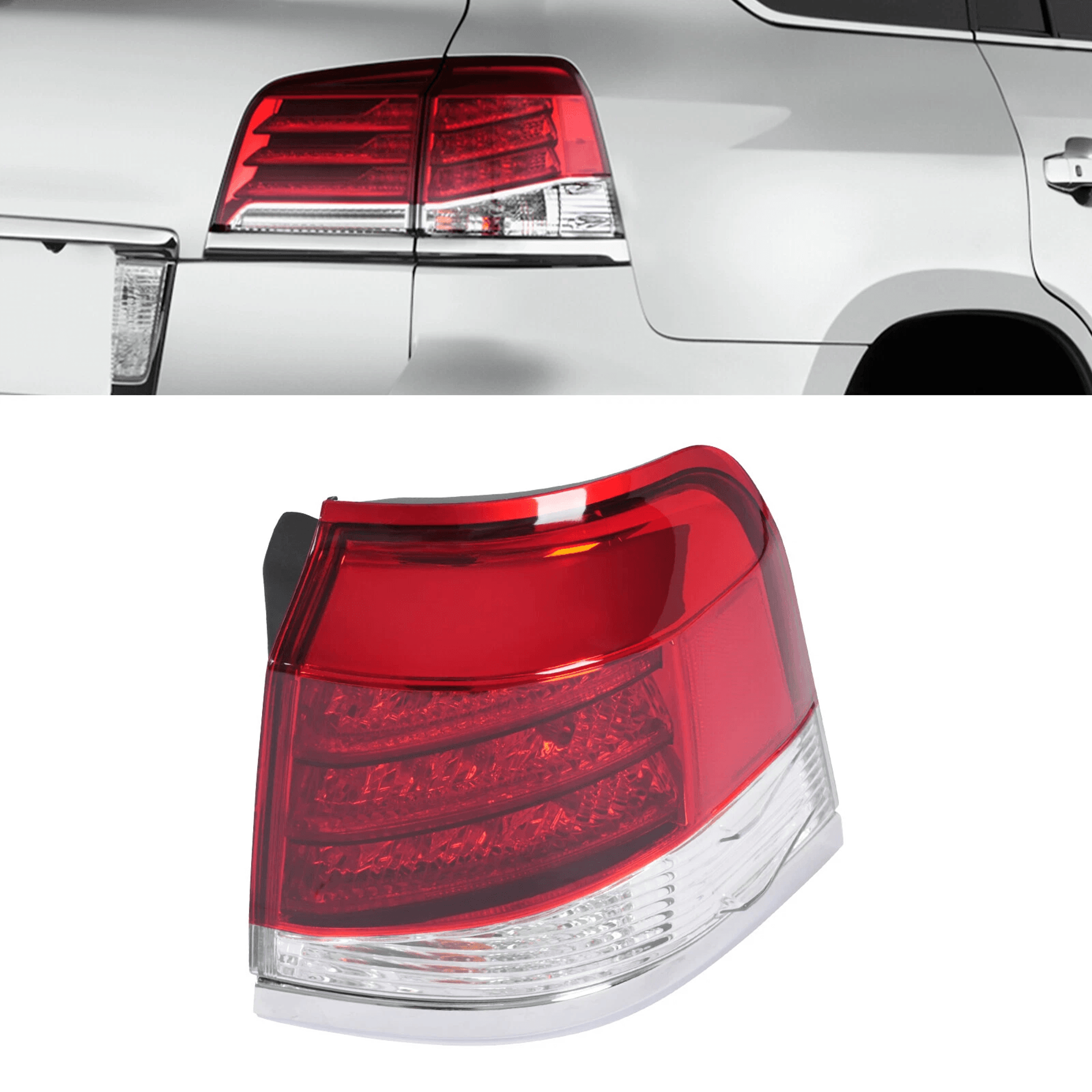 premium right outer led & halogen rear brake tail light assembly for lexus