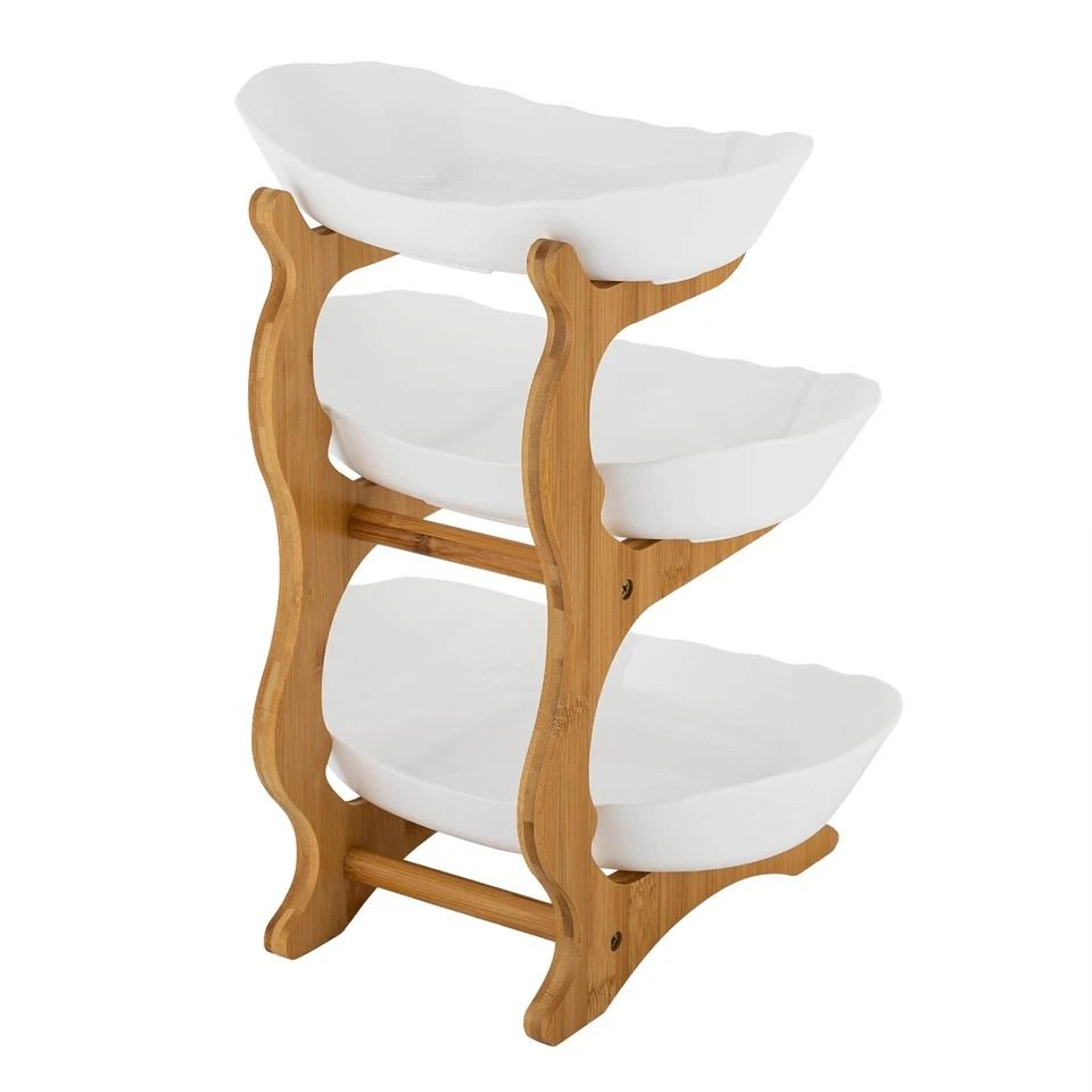 fruit bowl & tiered serving tray stand kitchen countertop organizer & dessert serving rack