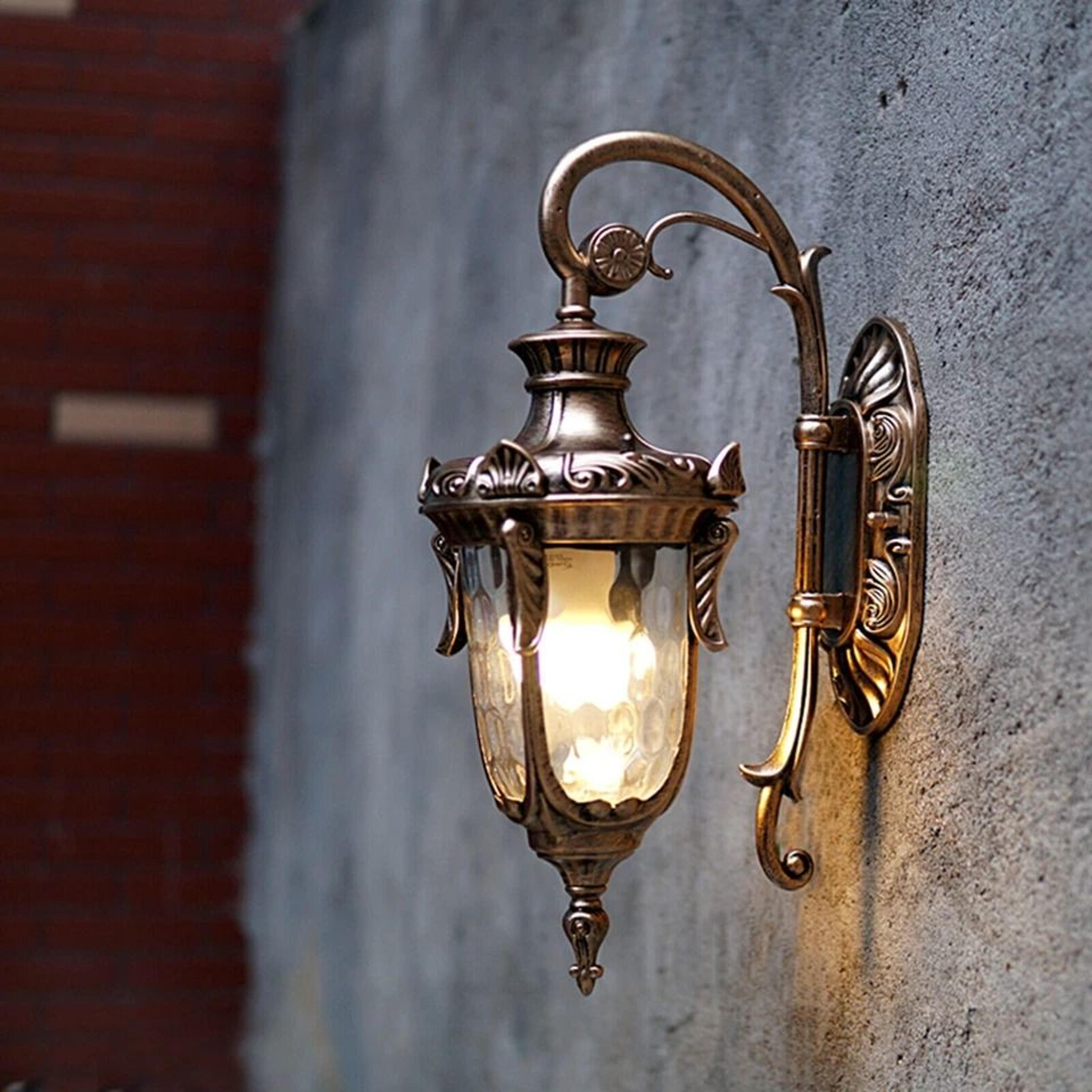 vintage bronze outdoor wall lantern outdoor wall light fixture for porch & patio, hardwired sconce