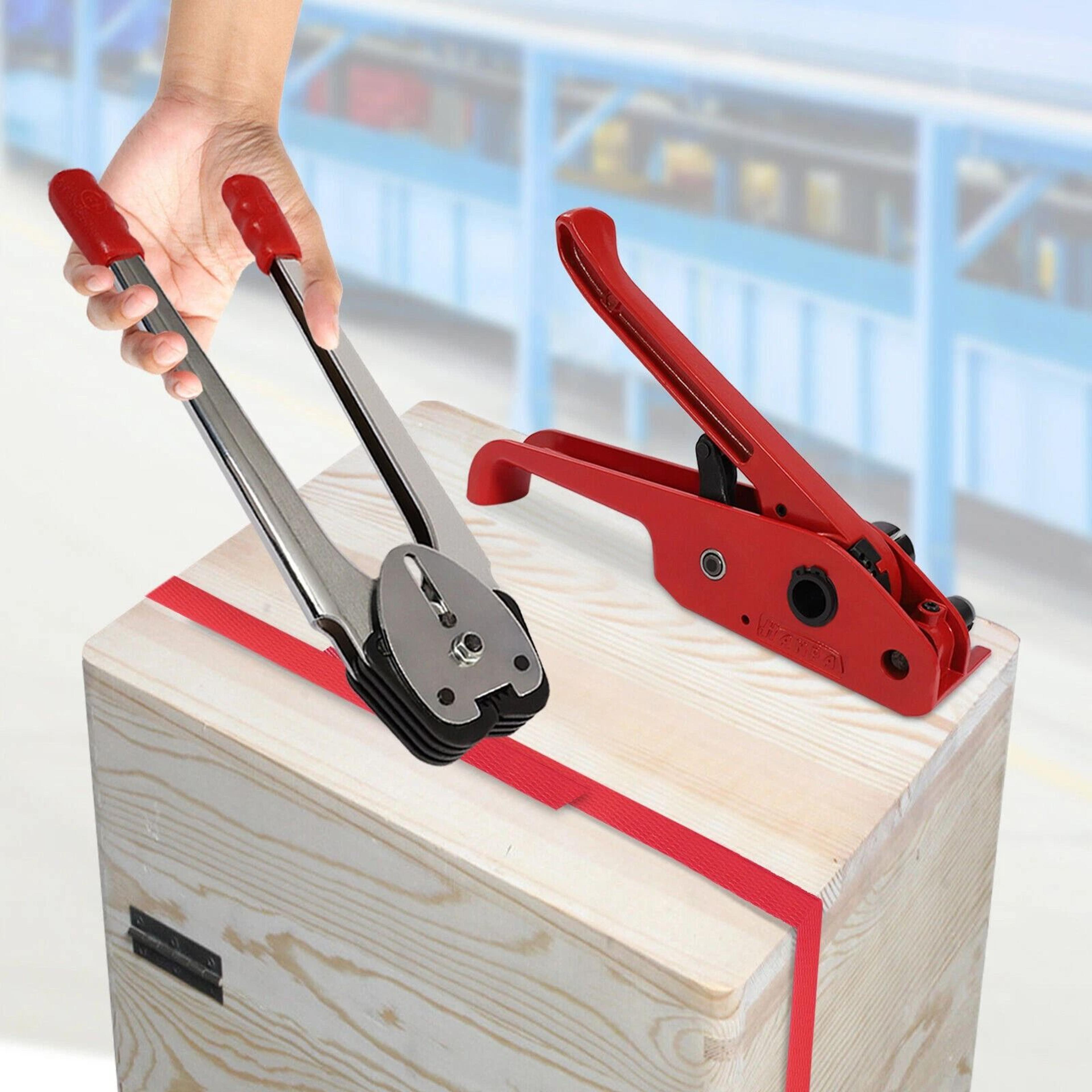 premium manual strapping tool kit heavy duty pallet & packaging banding kit with tensioner, sealer & corners