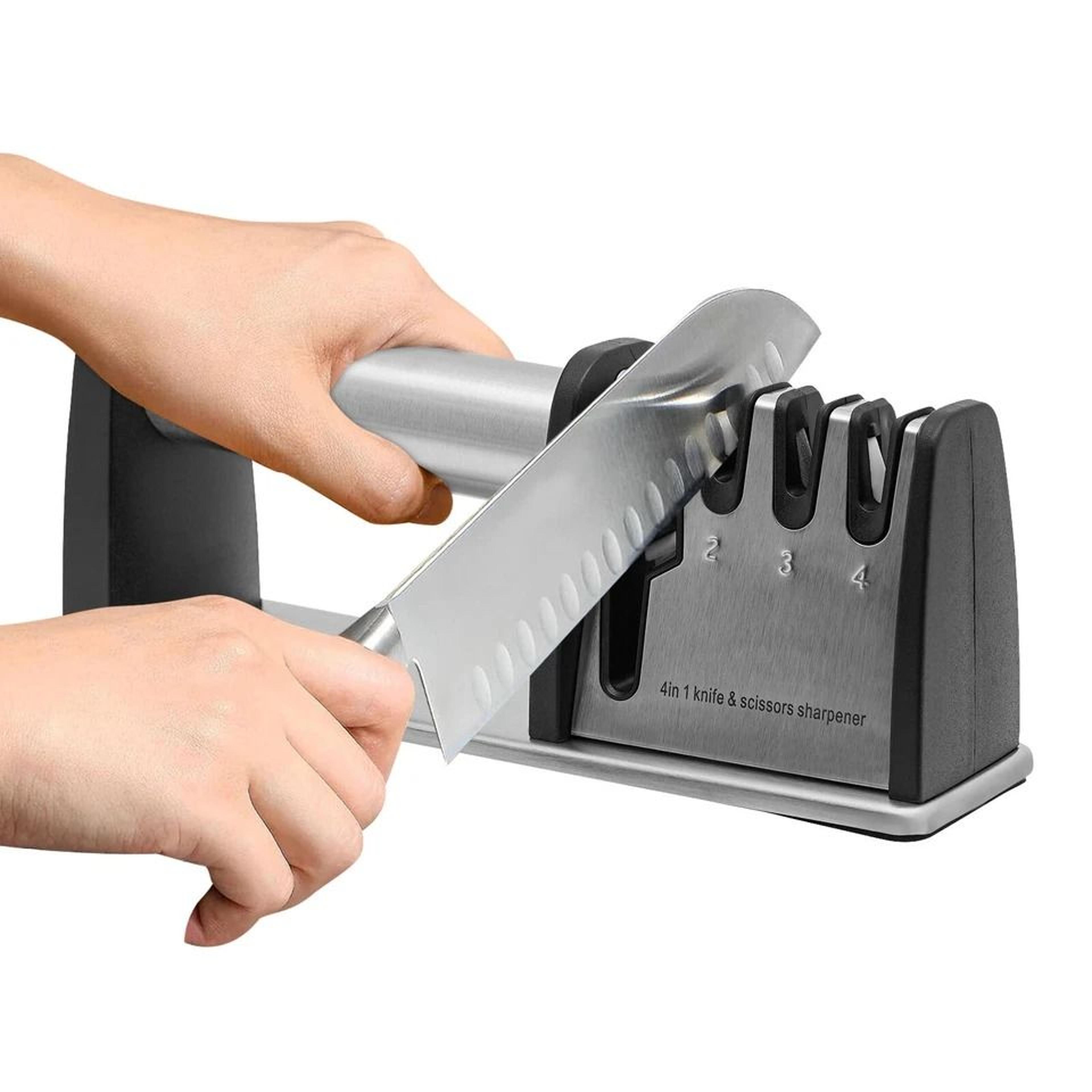 professional stage kitchen knife & scissors sharpener manual blade sharpening tool