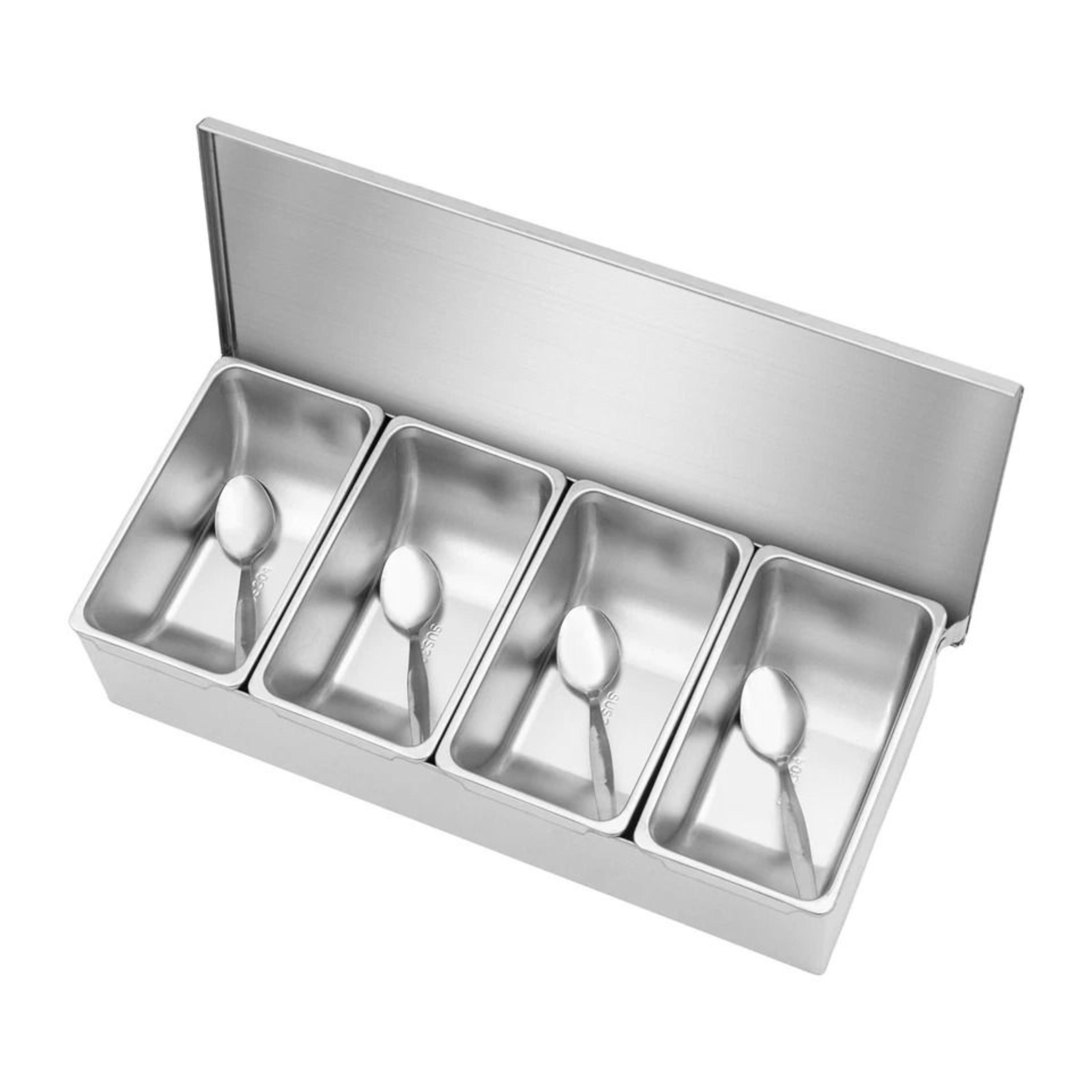 premium stainless spice storage box compartment seasoning organizer