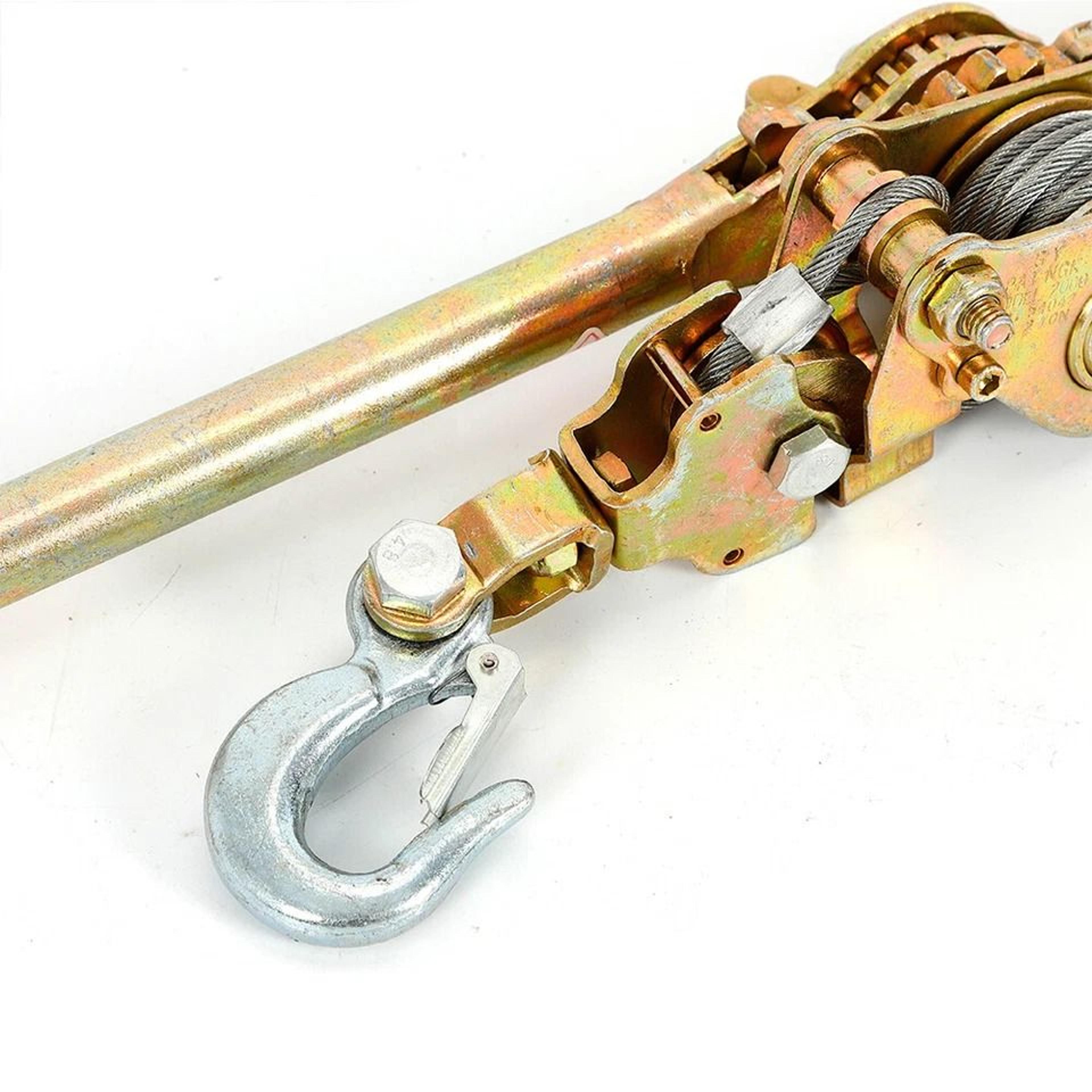 heavy duty ton hand puller winch hoist with cable lever & hooks