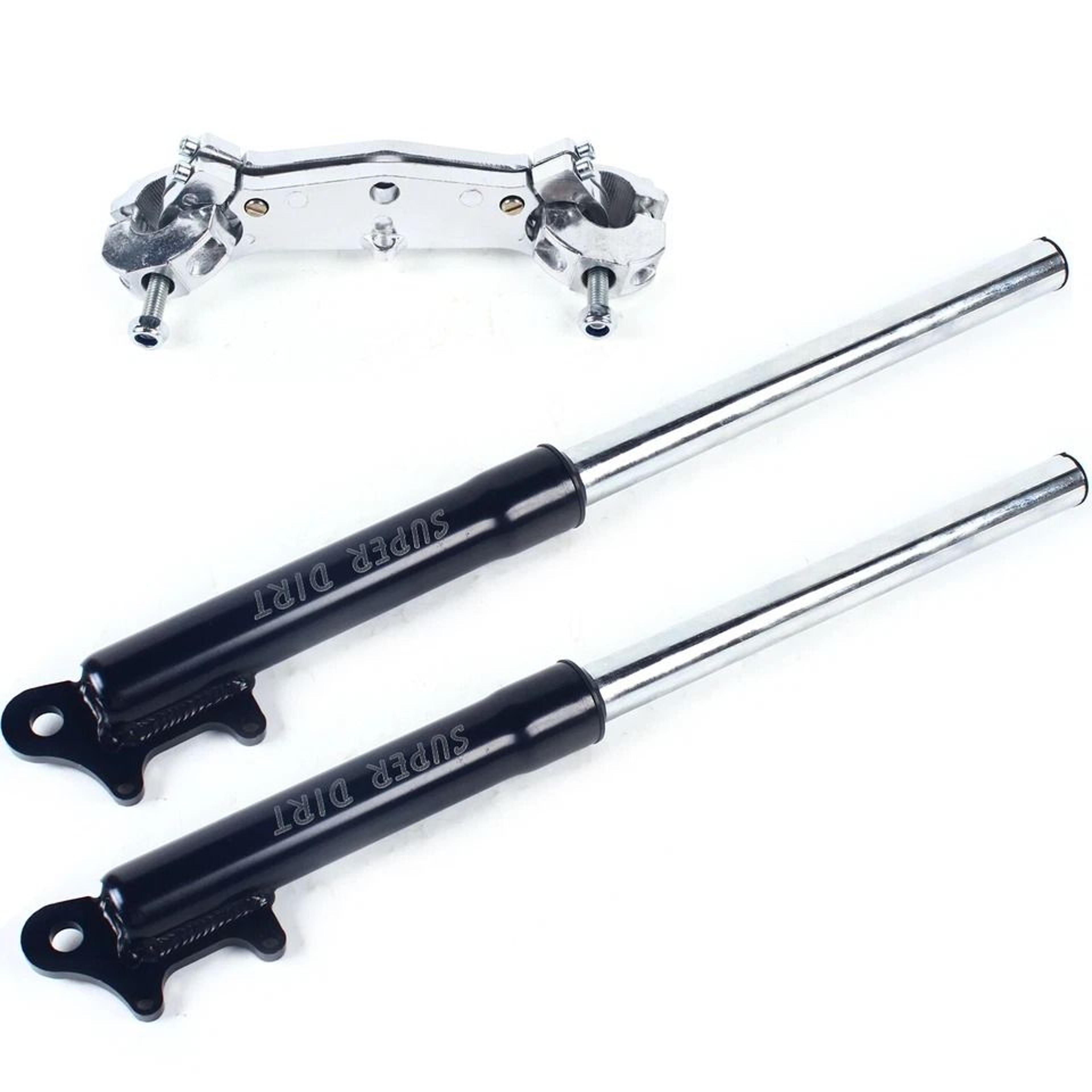 mini dirt bike front fork shocks upverted triple tree suspension